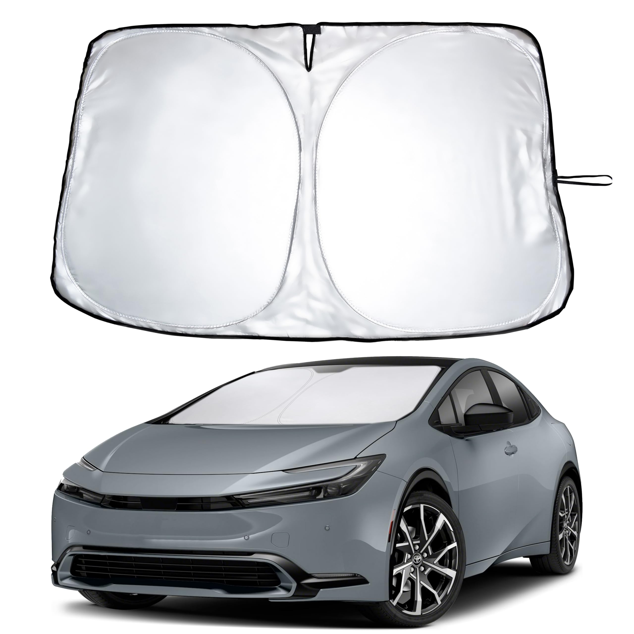 For Toyota Prius 2023-2024 2025 Windshield Sunshade Compatible -Econour 240T Polyester Material Cars Sun Visor Reflector Blocks