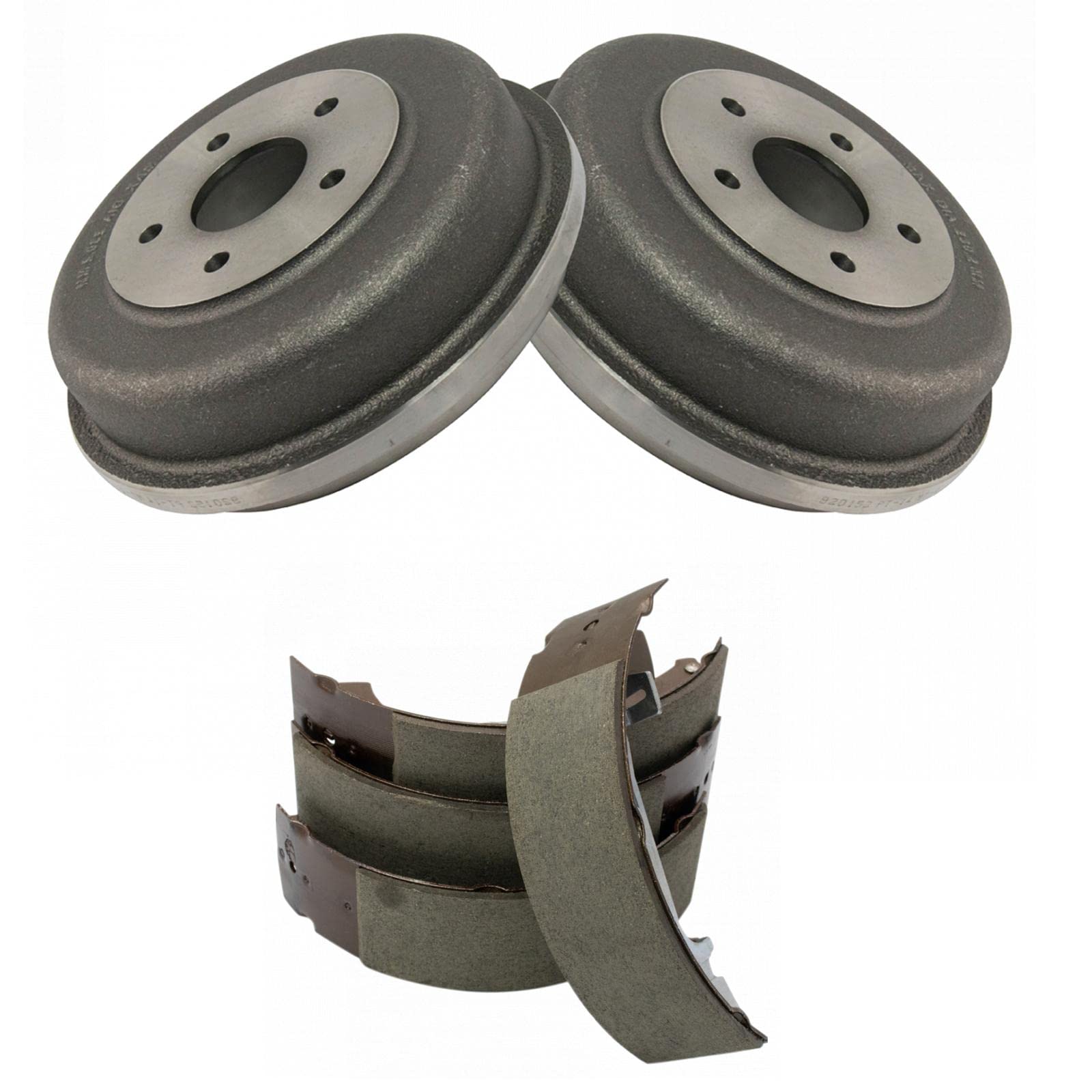 TRQ Rear Brake Shoe & Drum Kit Set Compatible with 2010-2013 Ford Transit Connect