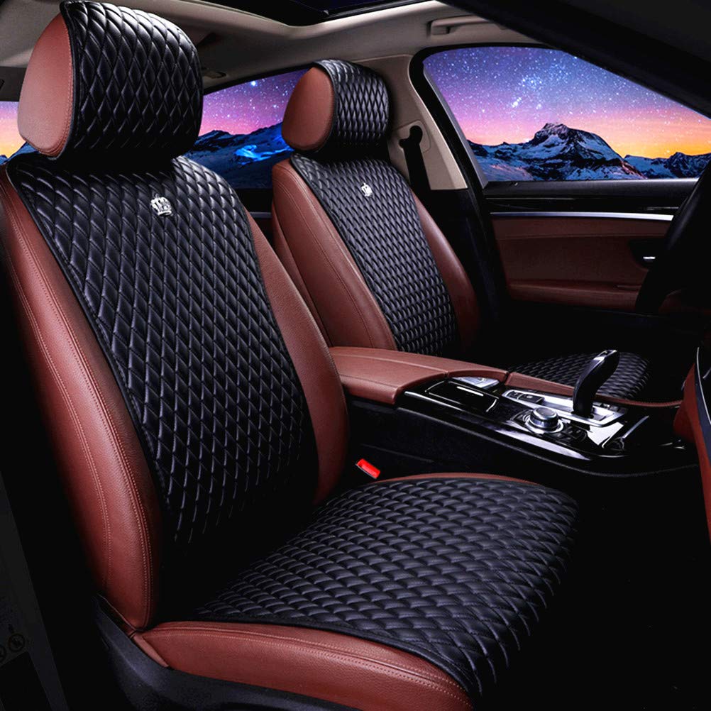 Red Rain Universal Seat Covers For Cars Leather Seat Cover With Crown Black Car Seat Cover 2/3 Covered 11Pcs Fit Car/Auto/Truck/