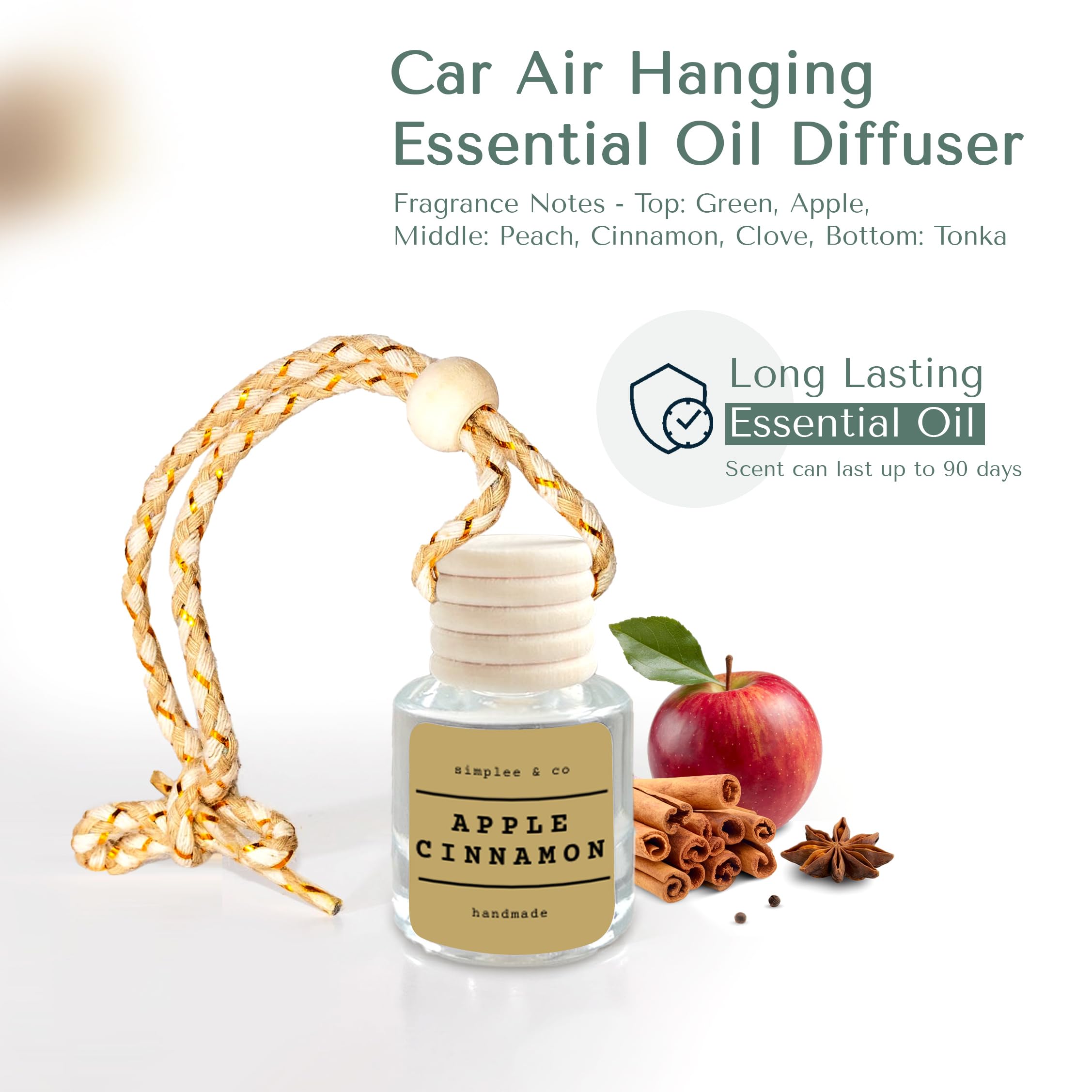 Eucalyptus Forest Car Air Hanging Essential Oil, Car Air Freshener Diffuser, Long Lasting Essential Oils, Aromatherapy Vehicle D