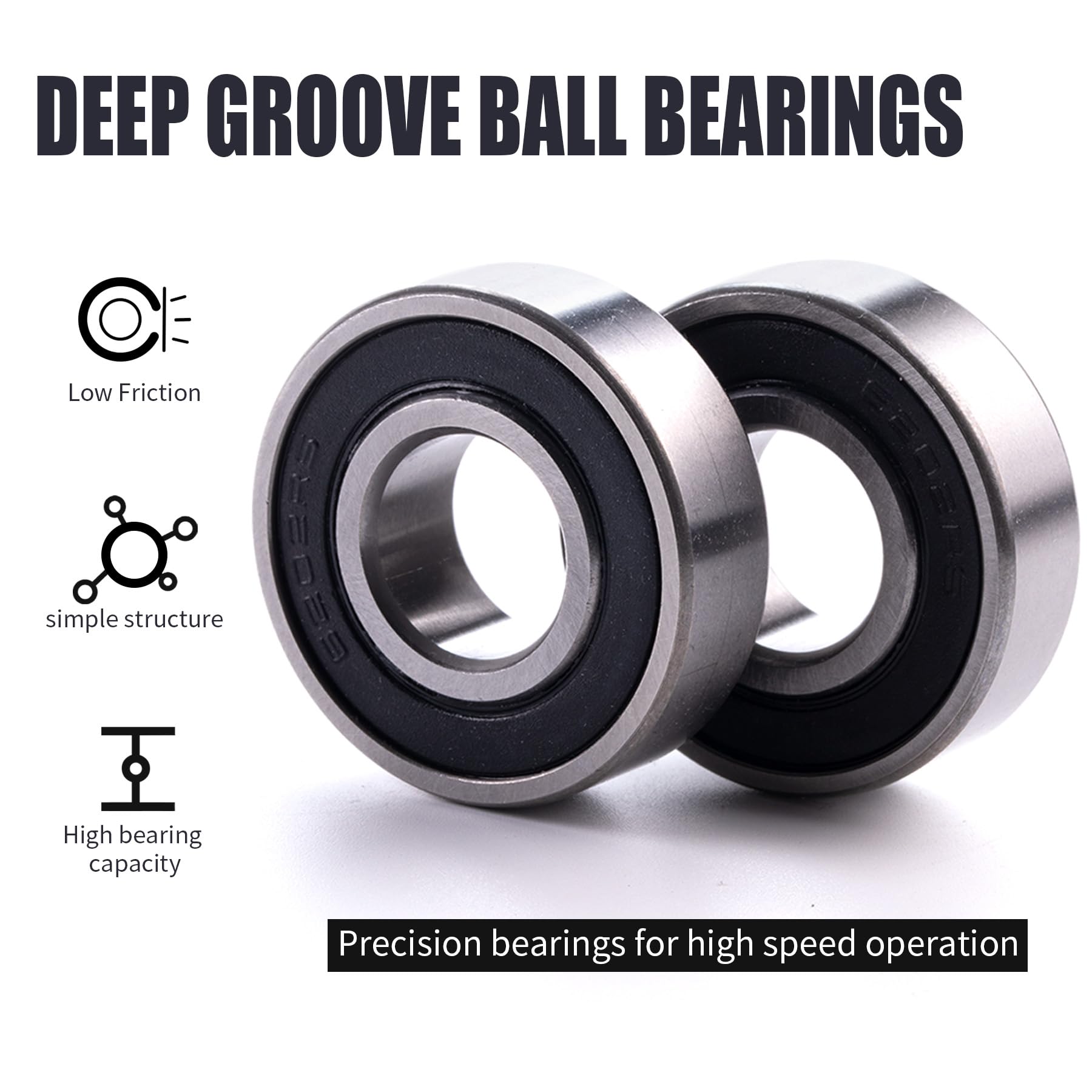 Mrelc Mini Bike Front Rear Wheel Bearing Set Fit For Coleman Ct200U Bt200X Ct200U-Ex Baja Warrior Heat Massimo Mb165 Mb200 196Cc 200Cc 6.5Hp Powersports 6202Rs Mini Bike Parts