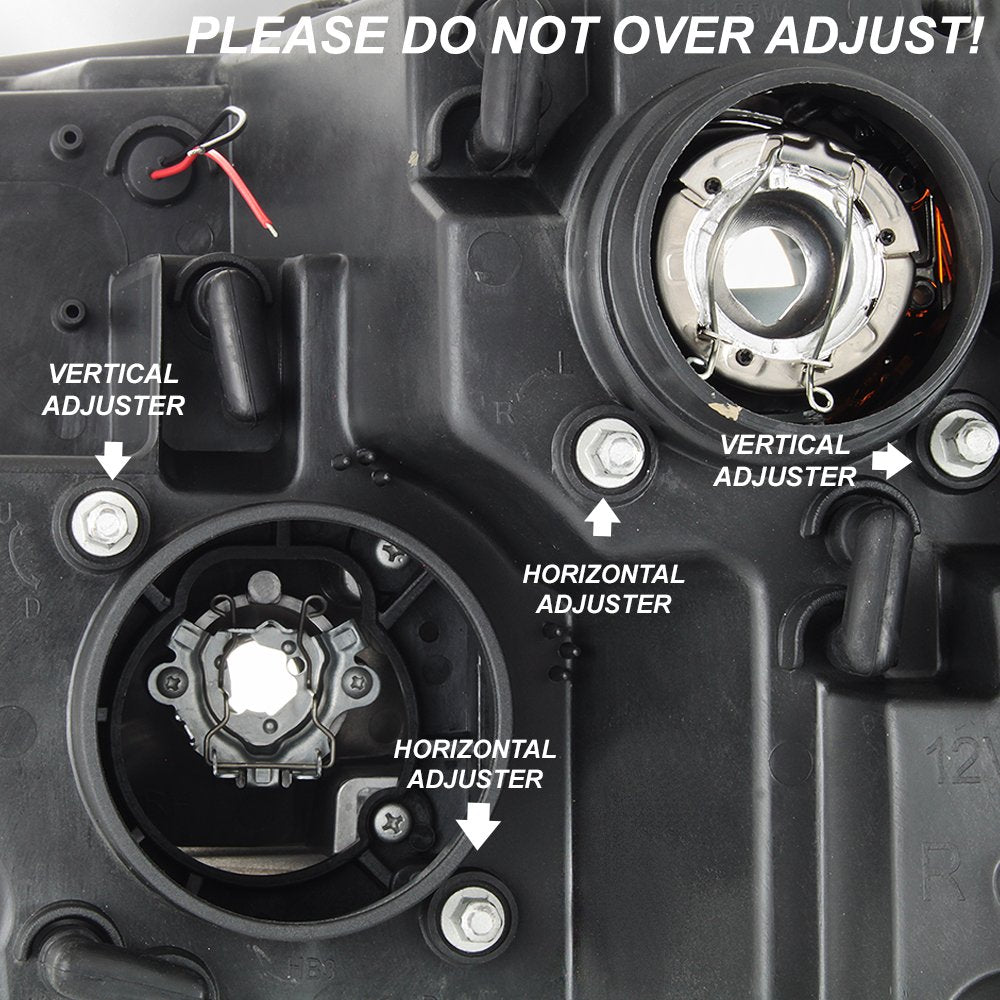 Akkon - For 2009-2018 Dodge Ram 1500 2500 3500 Truck Led Tube Black Projector Headlights Left+Right Replacement