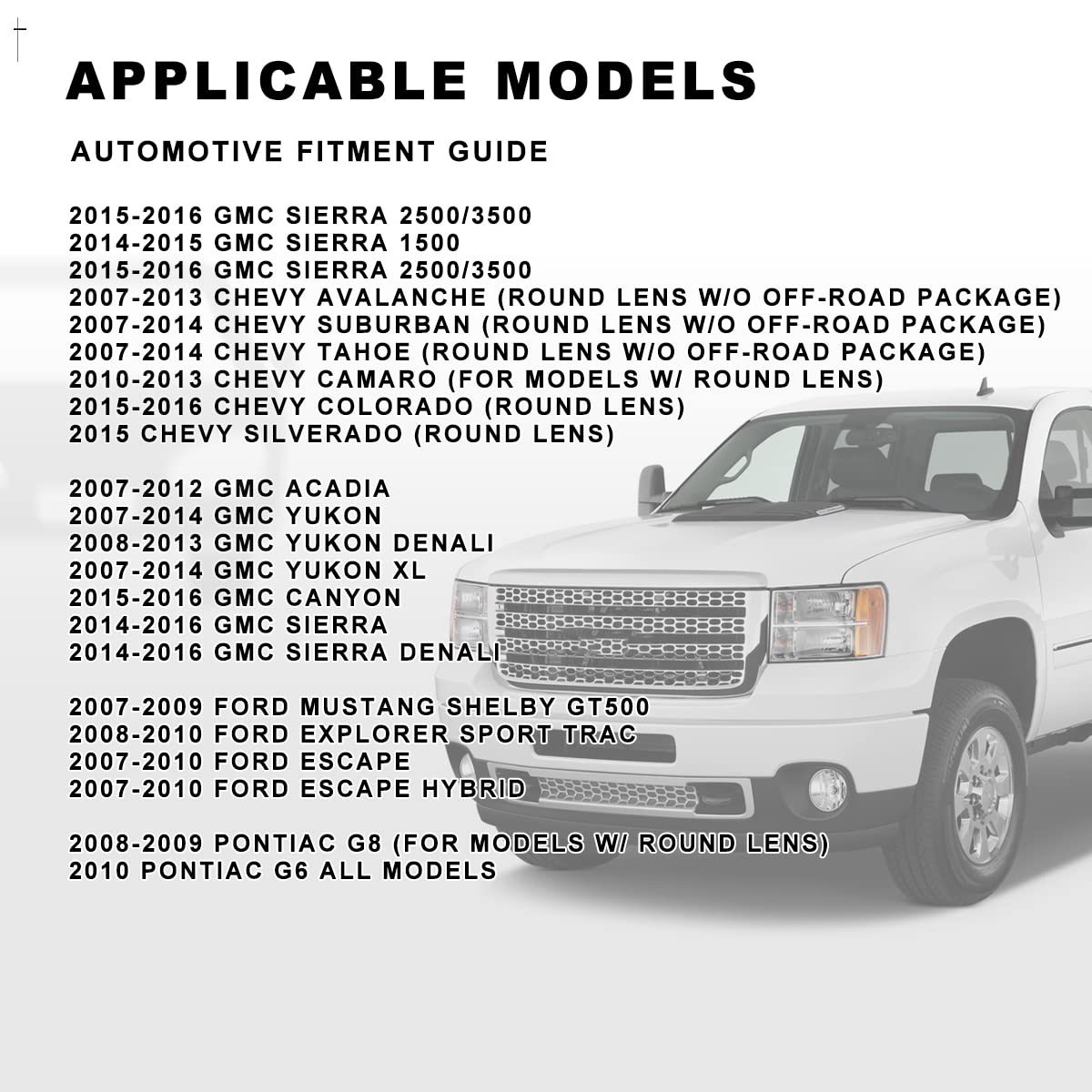 Winjet Driving Fog Lights Oem Series Compatible With 2014 2015 2016 Gmc Sierra / 2007-2013 Chevy Avalanche / 2007-2015 Chevy Tah