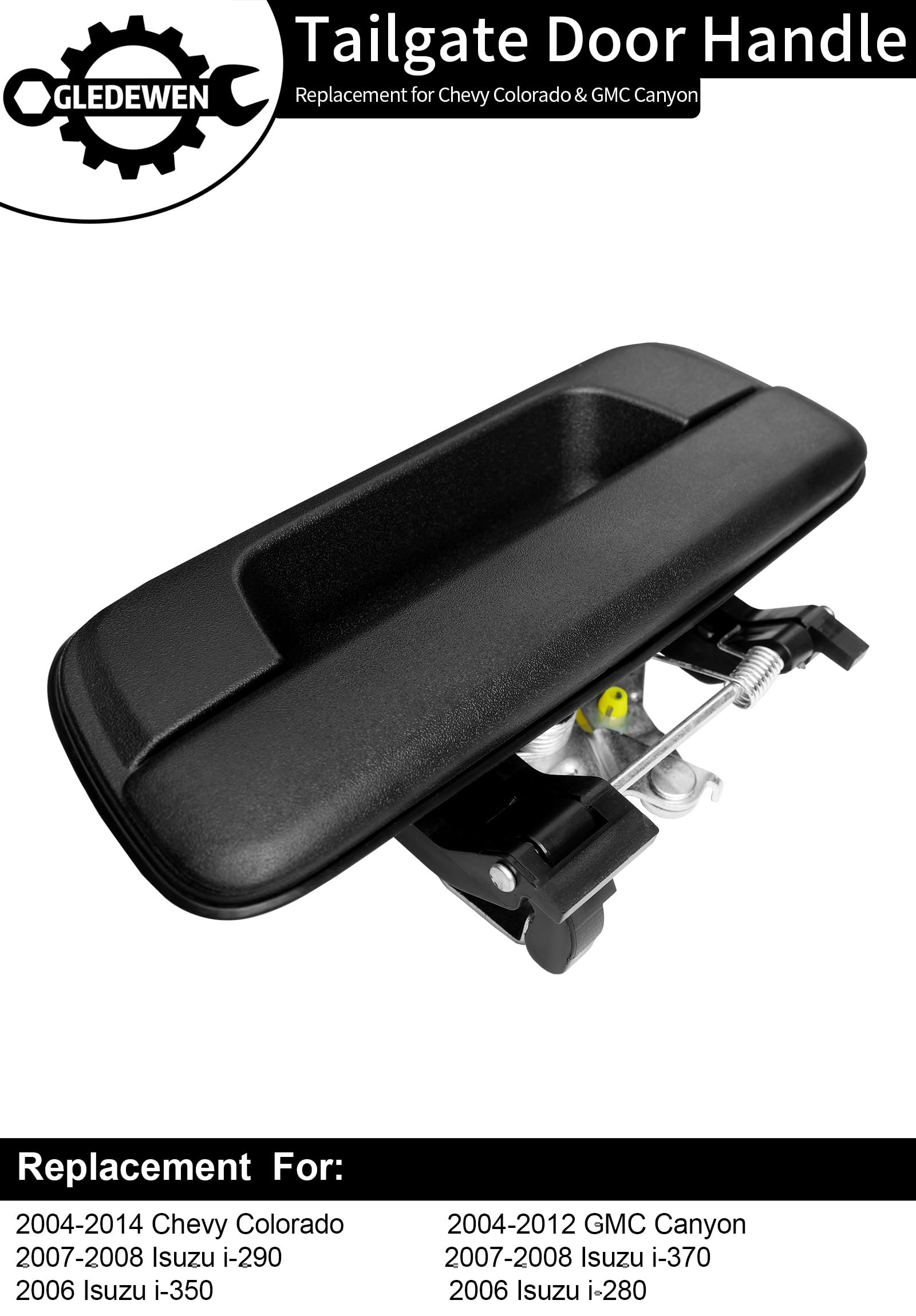 Tailgate Door Handle, Compatible With 2004-2014 Chevy Colorado & Gmc Canyon & Isuzu I-280 / I-290 / I-350 / I-370, Exterior Rear