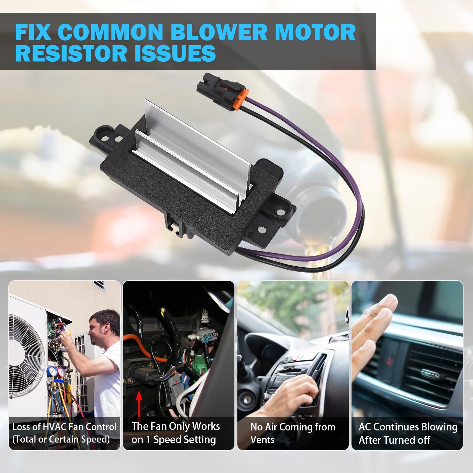 Ac Blower Motor Resistor Blower Control Module, Fit For 2003-2007 Chevrolet Silverado Avalanche Suburban Tahoe, Gmc Sierra Envoy Yukon, Cadillac Escalade, Replace 15-80567 89018778 52495874 4P1516