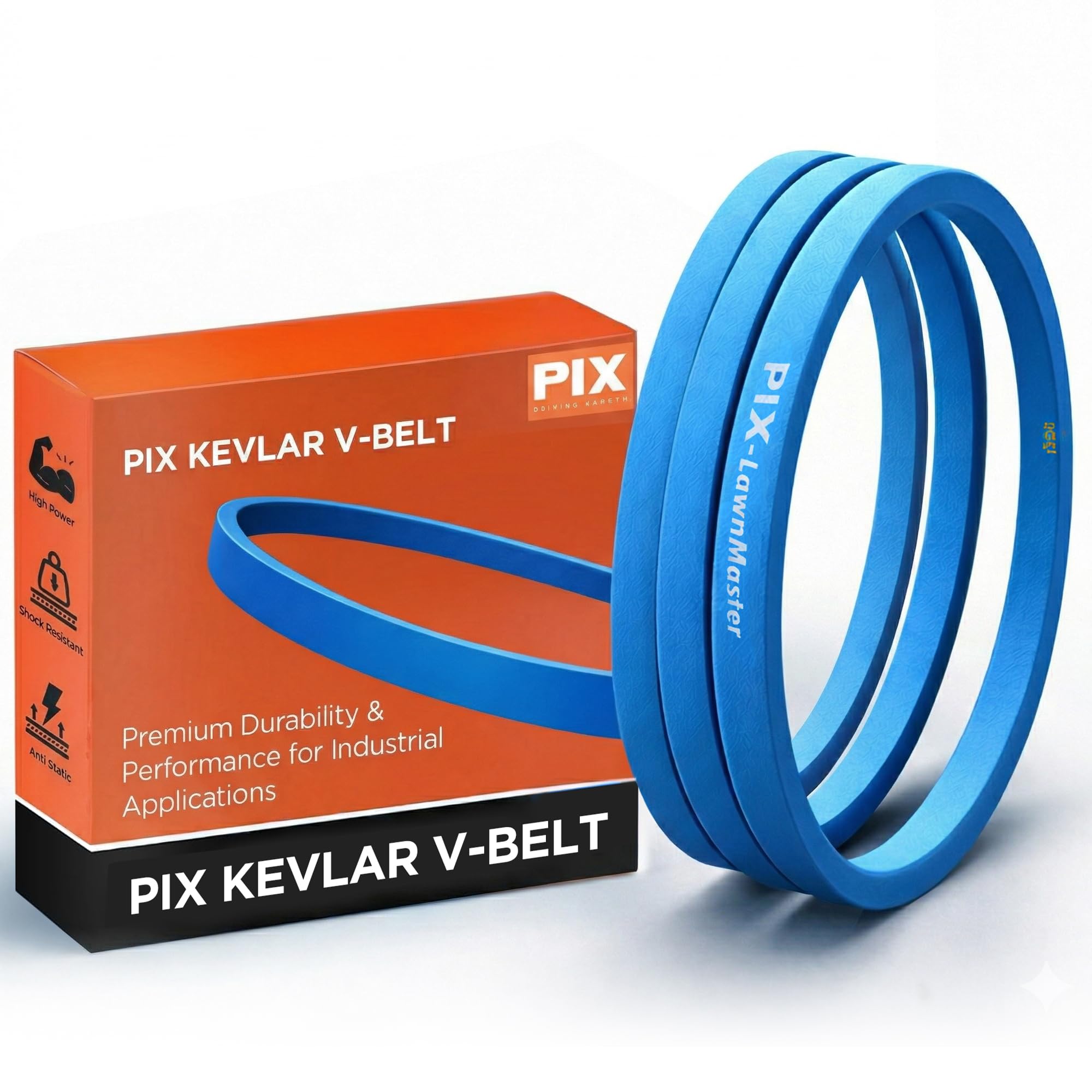 PIX B162K Kevlar V-Belt 5/8 x 165in OC - Industrial Drive V-Belt Fits B162, BK162, 5LK1650, 5L1650, 5L1650K, BP162 - OEM Belt fo