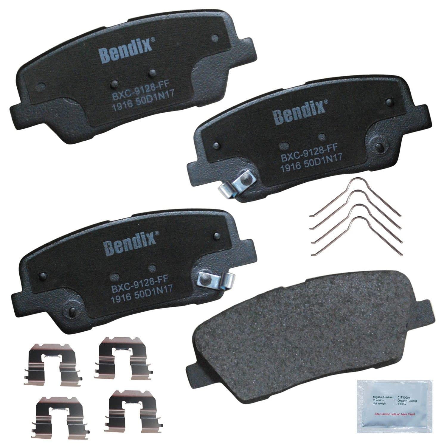 Bendix Priority1 Cfc1916 Ceramic Rear Brake Pads For Hyundai Santa Fe 2018-2017, Santa Fe Sport 2018-2017, Santa Fe Xl 2019-2017