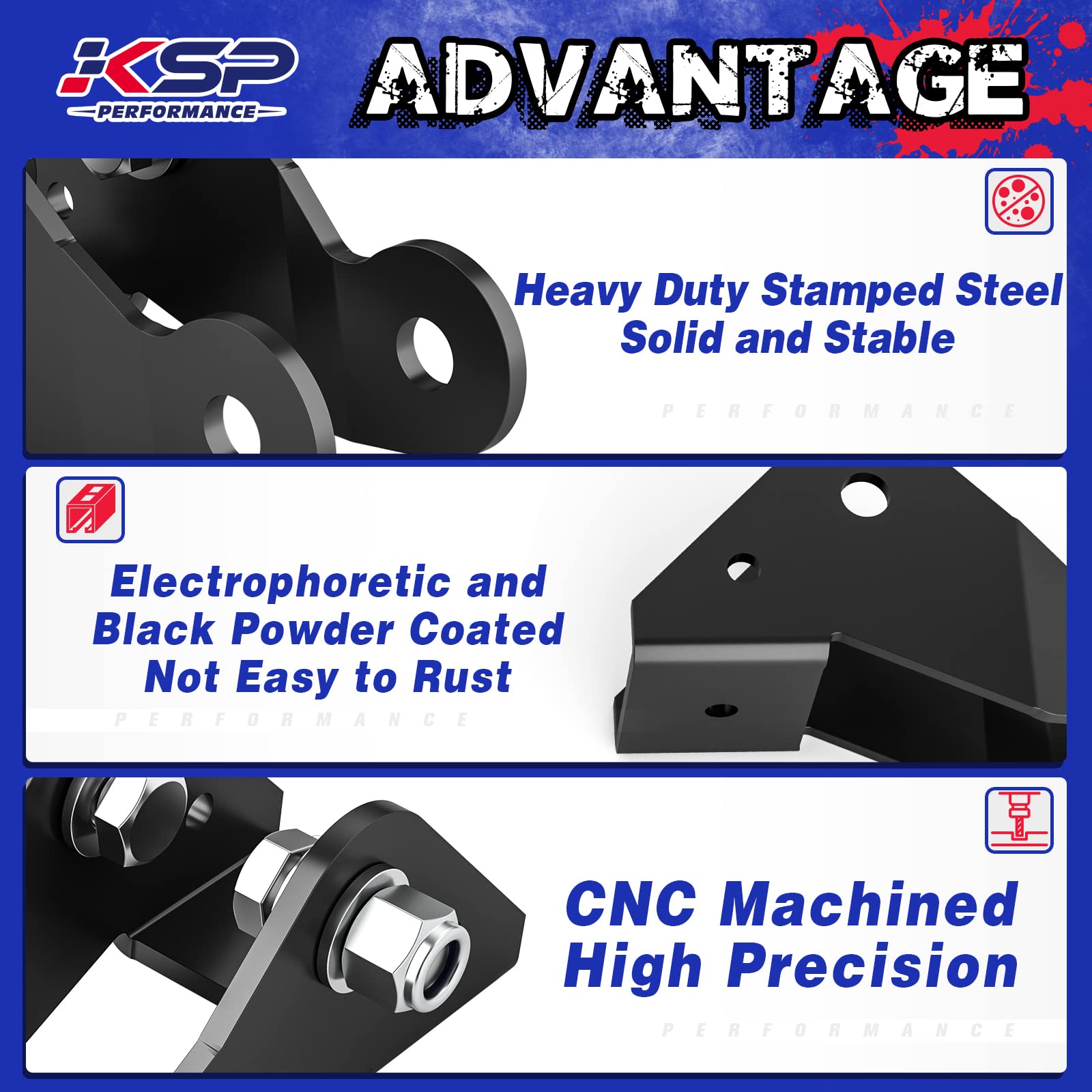 Ksp 3-5 '' Adjustable Shock Extender For Silverado Sierra C1500, 2Pcs Shock Extension Bracket Fit For Chevy Silverado Gmc Sierra