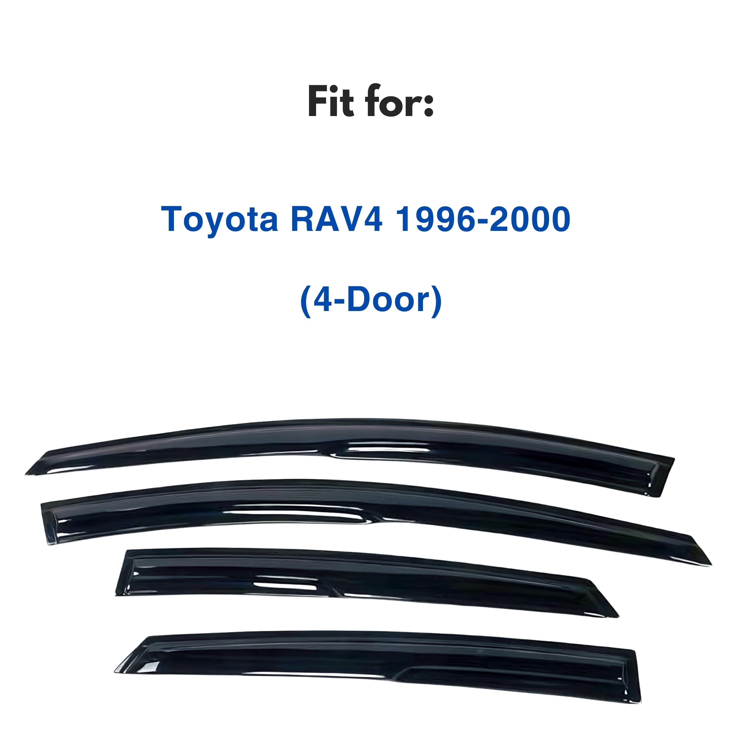 Ig Window Visor For Toyota Rav4 1996-2000 (4-Door), Rain Guard Tape-On Extra Durable Sun Wind Side Vent Window Deflector Mugen S