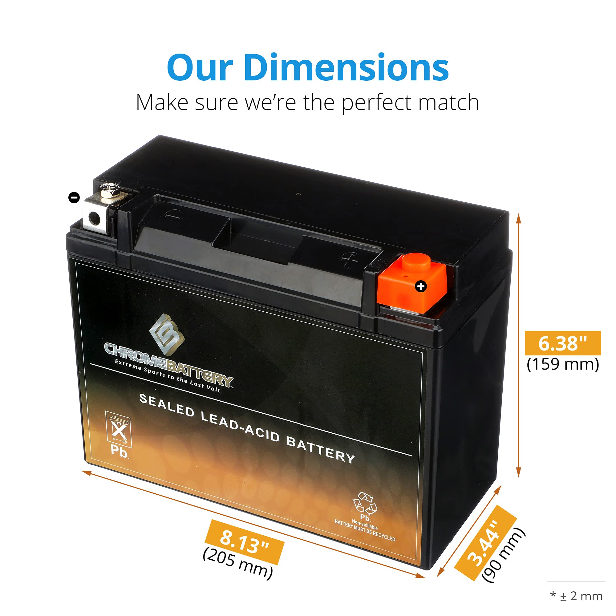 Cb Chromebattery 24Hl-Bs Maintenance-Free 12V 27Ah Battery Replacement For Atv, Motorcycle, Jet Skis, Scooter, Utv, And More - N