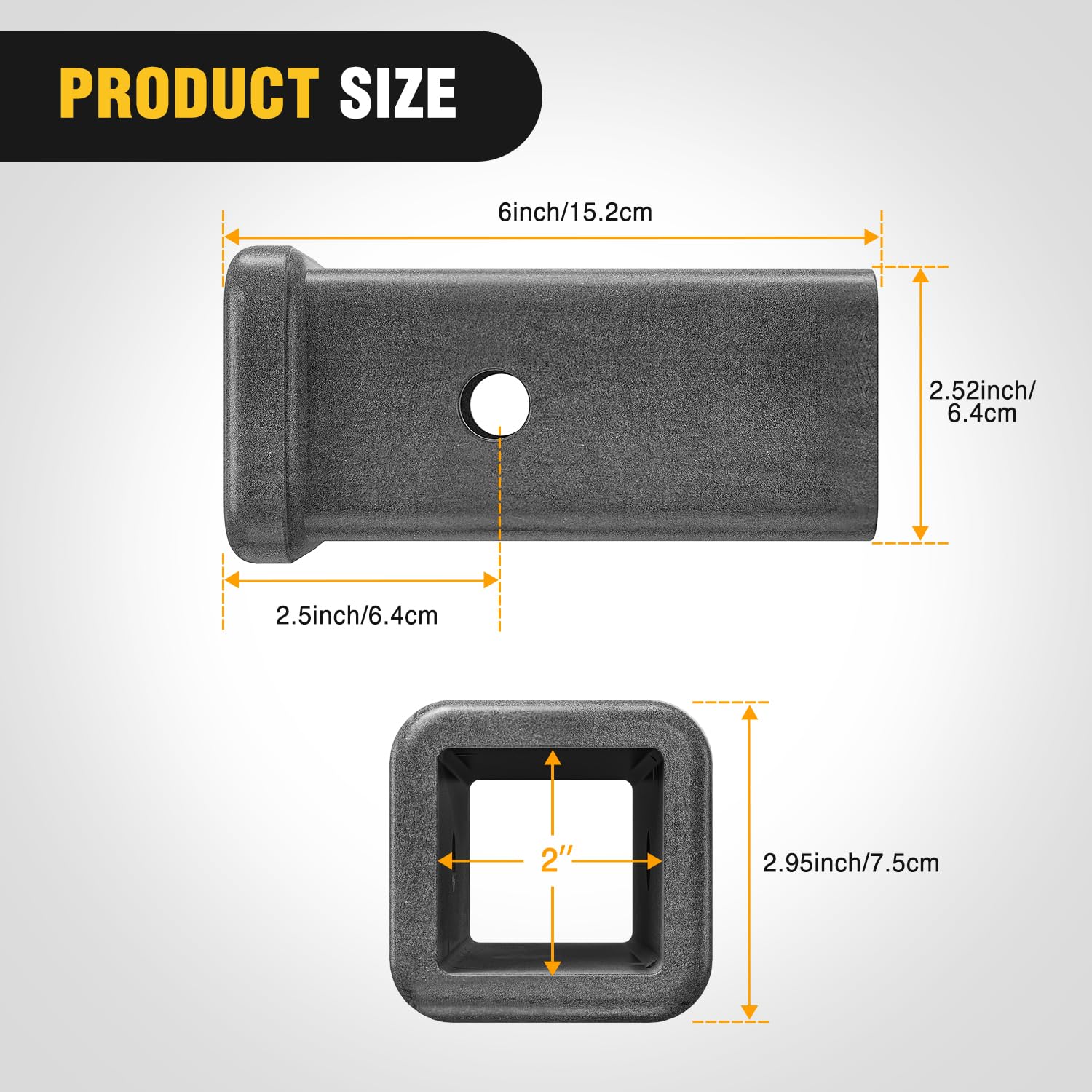 Nilight Hitch Adapter 2'' X 6'' Combo Bar Trailer Receiver Tube Weld-On Raw Steel Hitch Bar