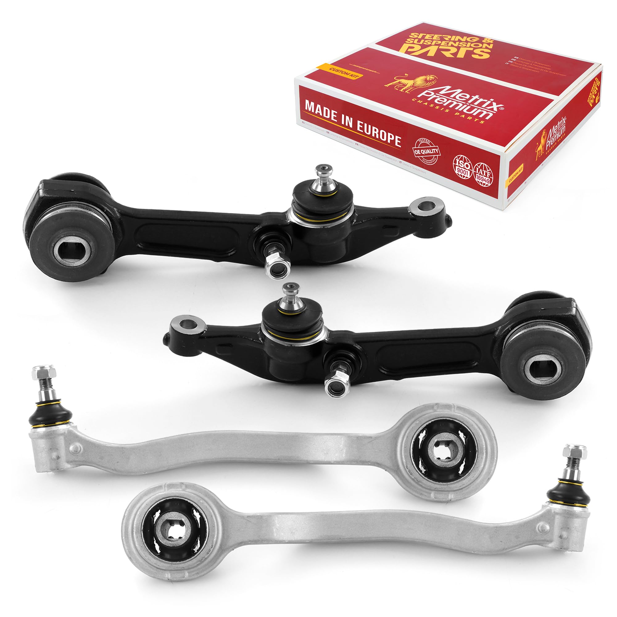 Metrix Premium Chassis Parts - 4 Pc Lower Forward & Rearward Control Arm Kit Fits 06 Mercedes-Benz S350, 06 S65 Amg, 01-06 S55 A