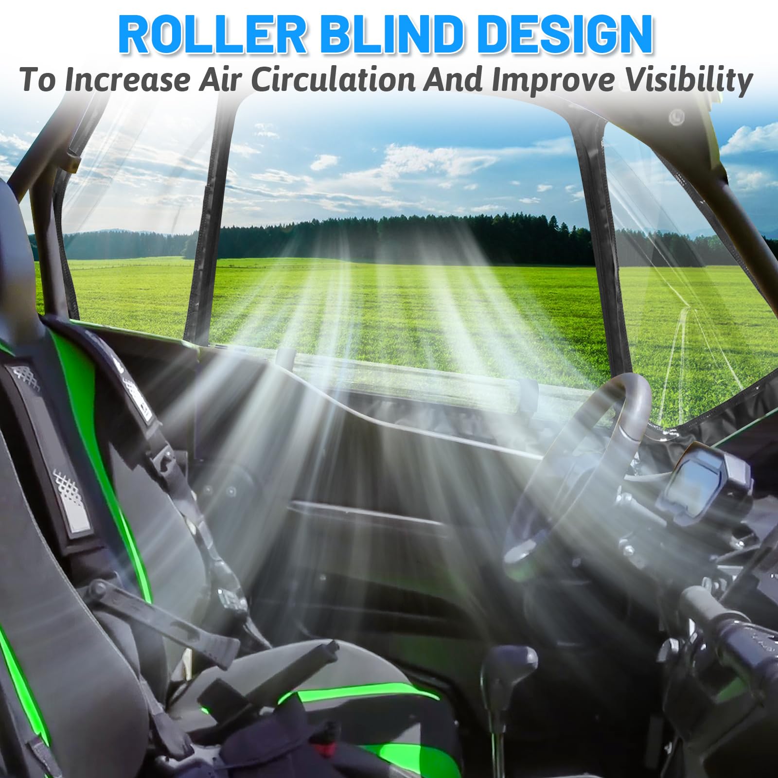 StarknightMT Upgraded Soft Upper Doors Compatible with 2025 2024 2023 2022 2021 2020 Kawasaki Teryx KRX 1000,Soft Cab Doors Top