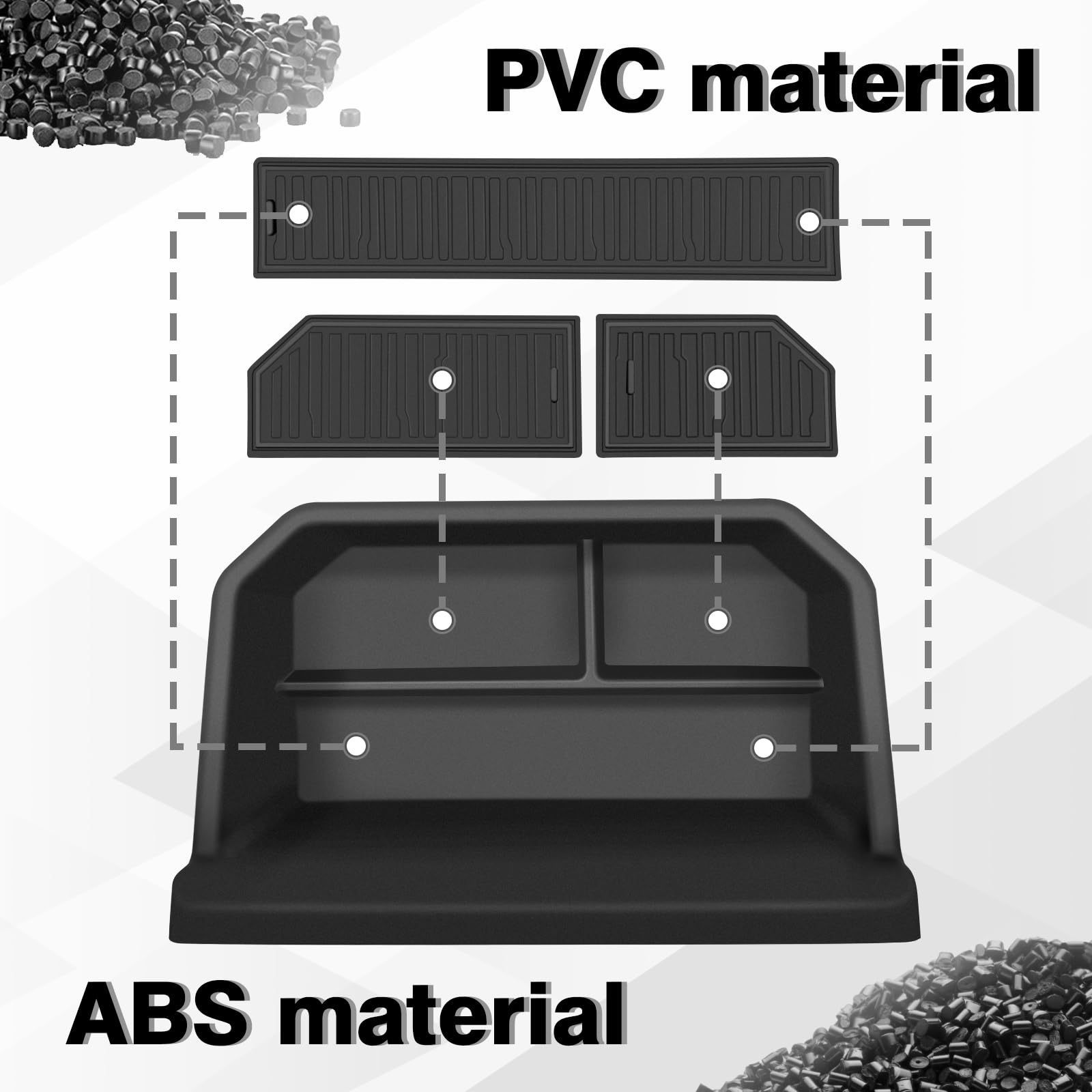 Bestevmod Upgrade Center Console Dash Storage Box Tray Compatible With Mustang Mach E 2021-2025 Dashboard Screen Back Organizer