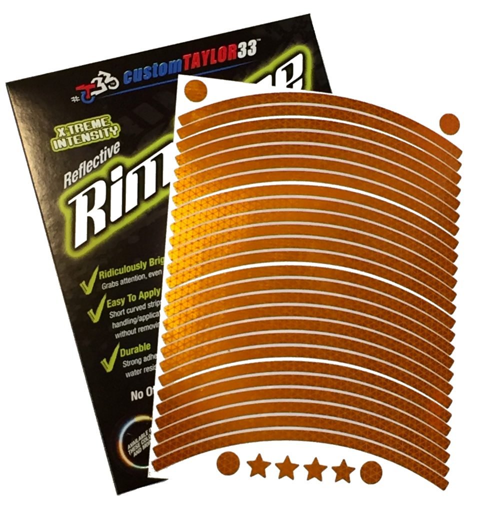 customTAYLOR33 (All Vehicles Orange High Intensity Grade Reflective Copyrighted Safety Rim Tapes (Must Select Your Rim Size), 17