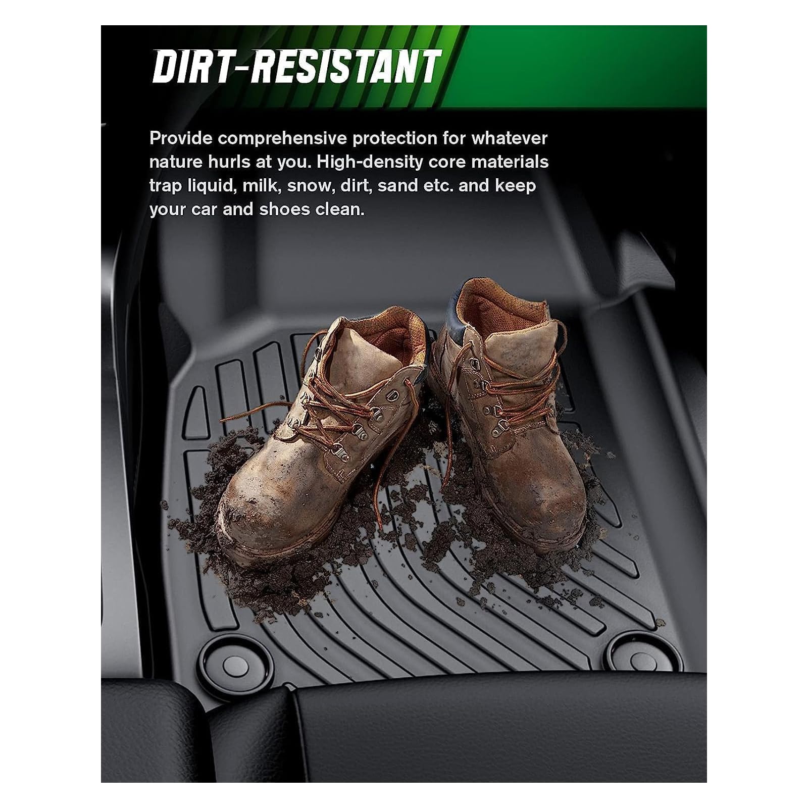 Viwik Floor Mats For Toyota Tacoma 2018 2019 2020 2021 2022 2023 (Only For Double Cab) Automotive All Weather Custom Fit Floor L