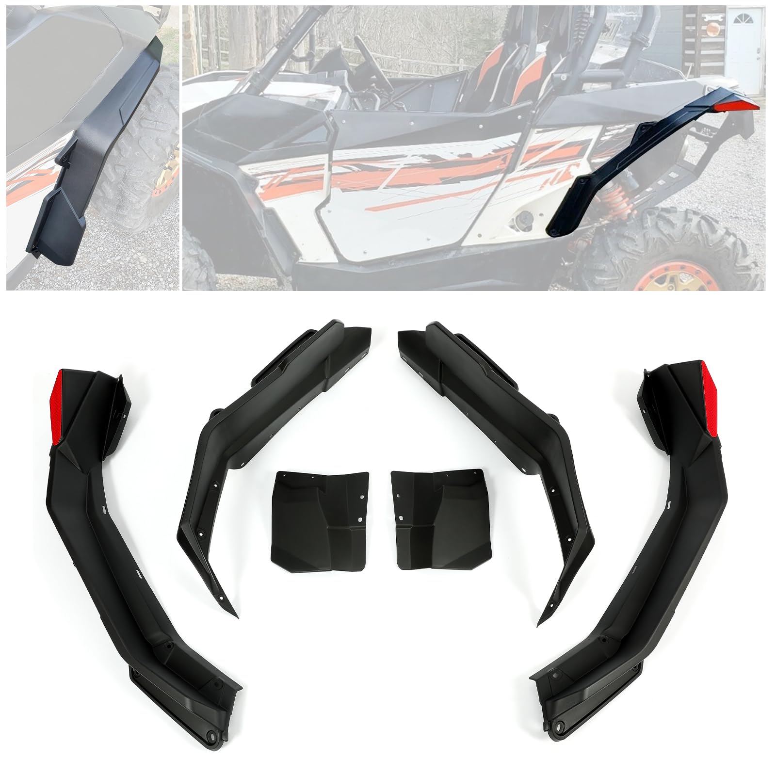 KUAFU Extended Fender Flare Set Compatible with 2013-2016 Can-Am Maverick 1000 Max 1000R Replacement for 715001323 Mud Guards Pa