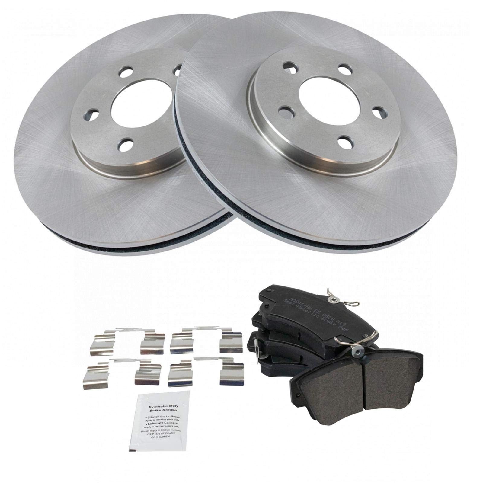 Trq Front Brake Pad & Rotor Kit Semi-Metallic Compatible With 2001-2010 Chrysler Pt Cruiser