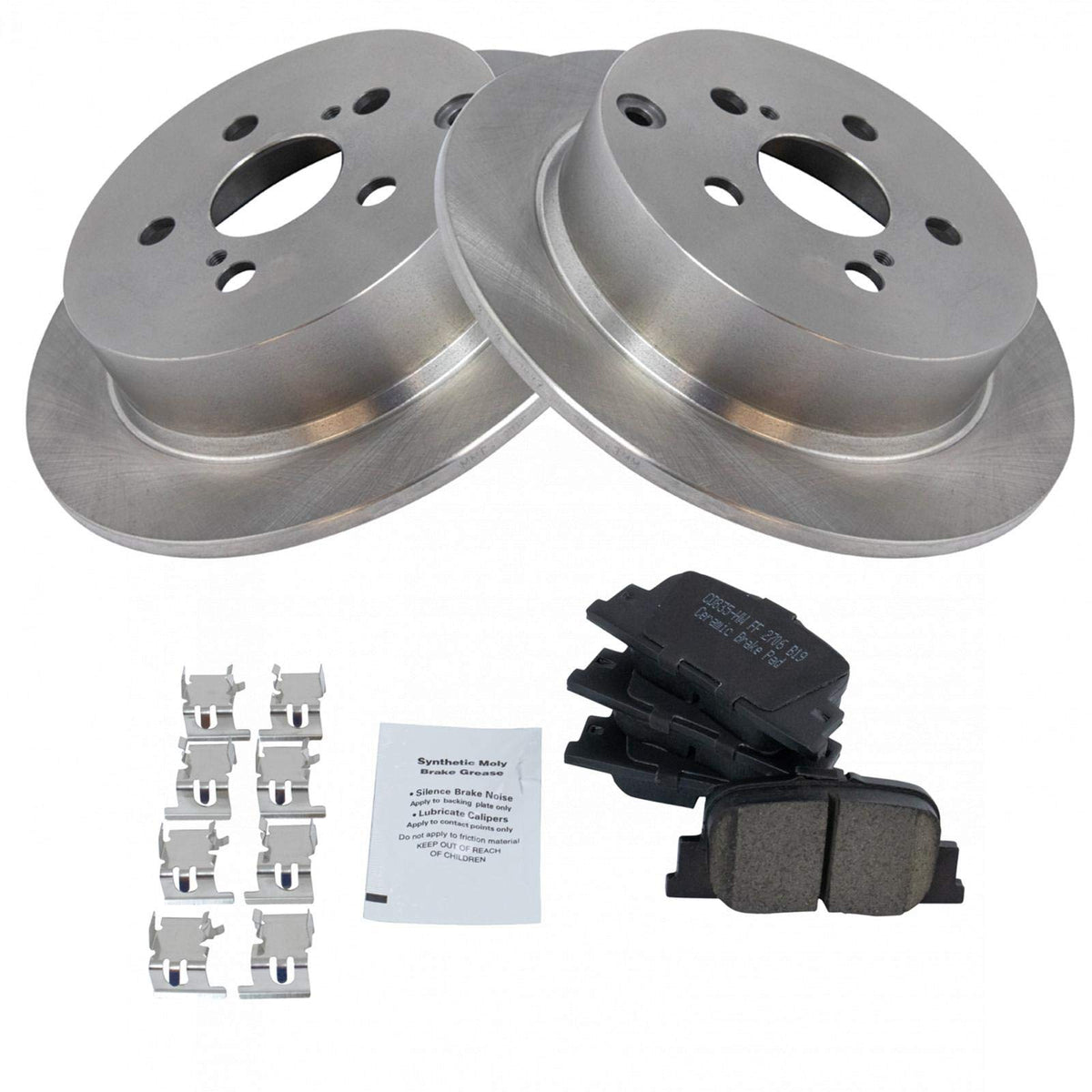 Trq Rear Brake Pad & Rotor Kit Brake Pads Brake Rotor Ceramic Compatible With 2005-2010 Scion Tc