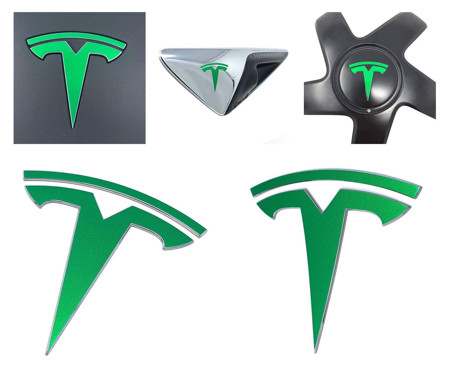 Custom Cut Graphics Logo Decal Wrap For Tesla Model 3 (Gloss Green)