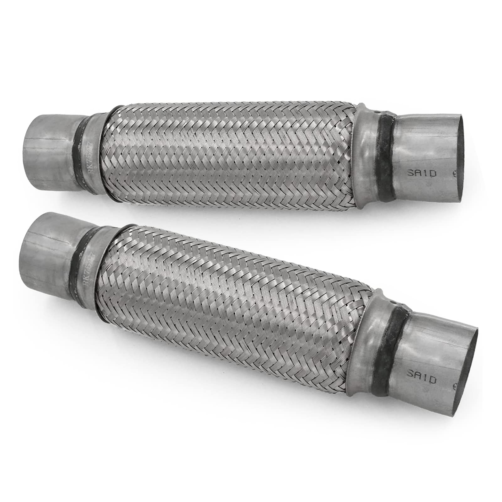 Rp Remarkable Power, Rk7547 Exhaust Flex Pipe 2.5'' X 10'' Heavy Duty Stainless Steel 14'' Ol, 2 Pack