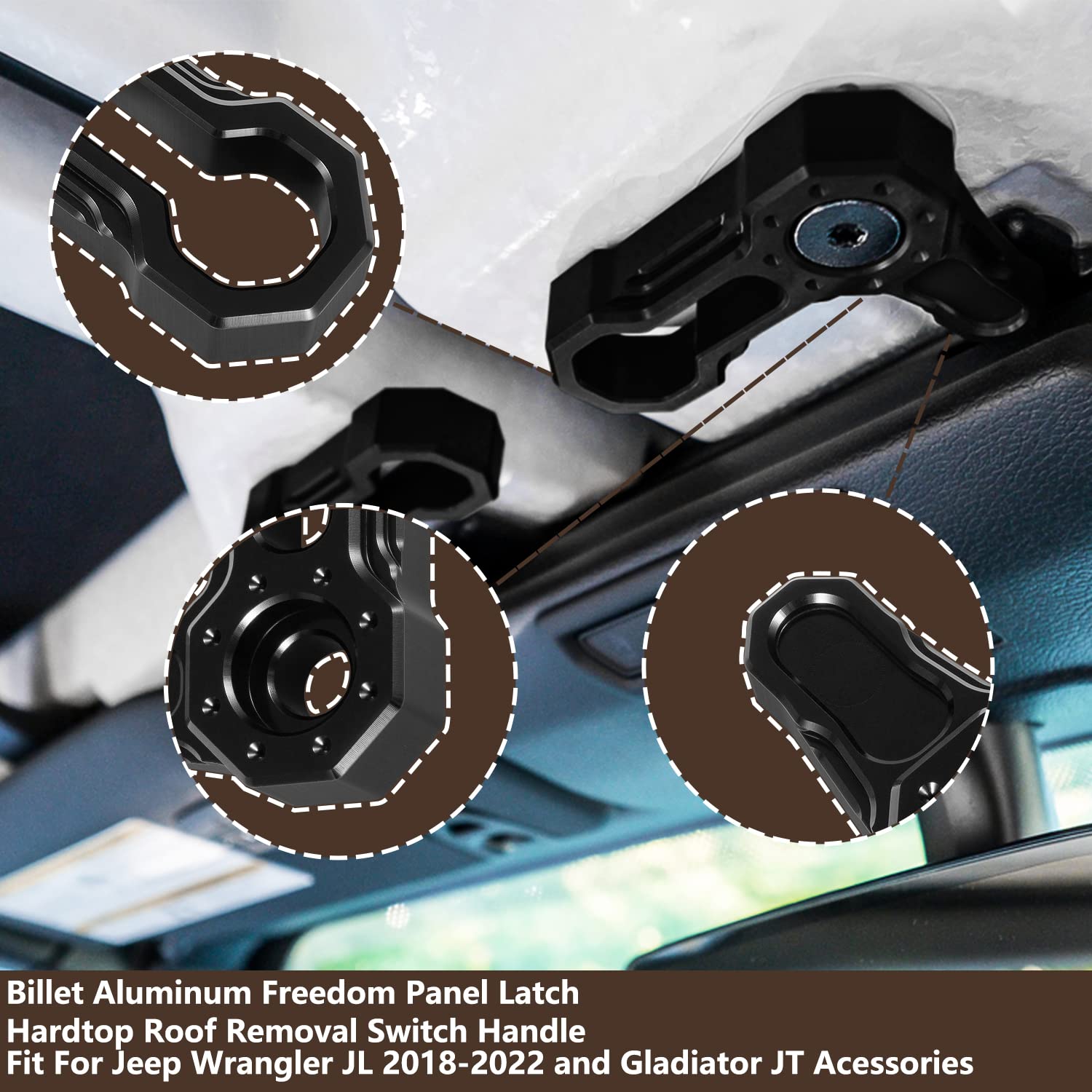 Opall Billet Aluminum Freedom Panel Latch for Jeep Wrangler JL & Gladiator JT – Black, Set of 6 Locks, Model f8aa1ec1-7576-482c-981