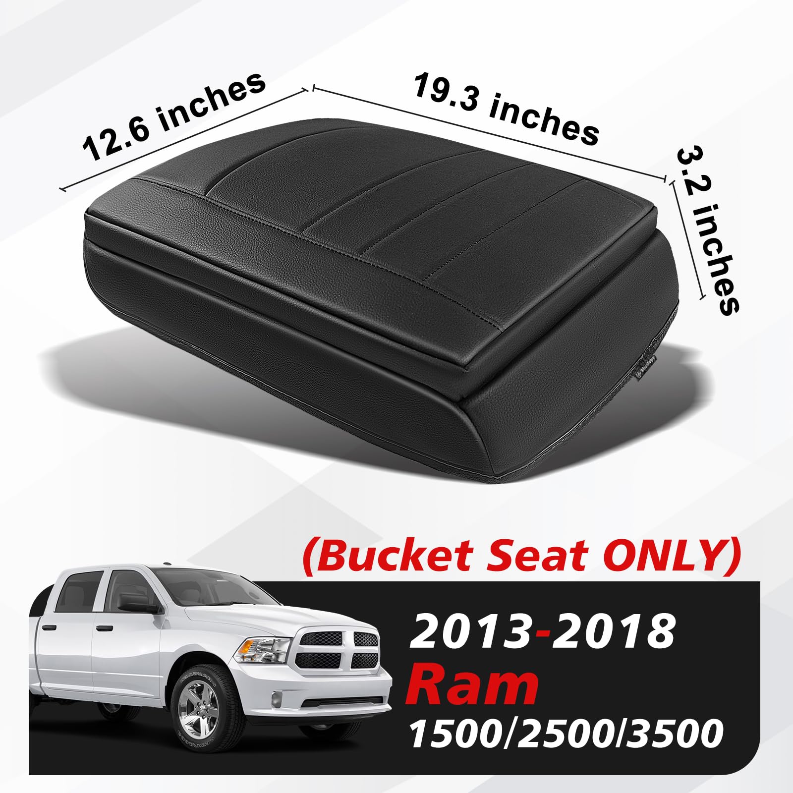 Muslogy Center Console Armrest Cover Compatible With Dodge Ram1500/2500/3500 2013-2018 Comfort Armrest Pad Arm Rest Cushion Vega