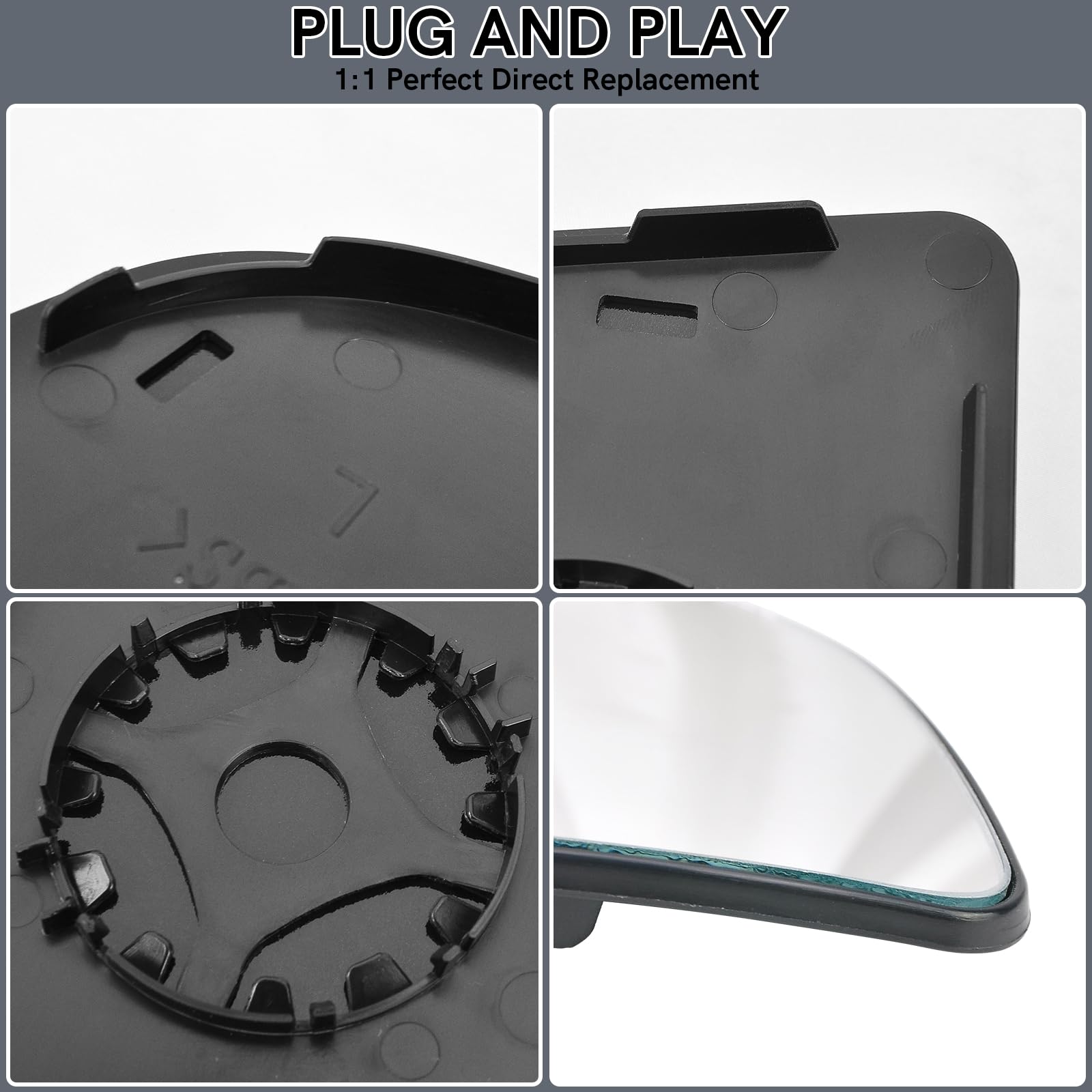 TOP-MAX Driver Left Side Lower Mirror Glass fit Ford Transit T150 250 350 2015 2016 2017 2018 2019 2020 2021 2022 2023 MK8, Left