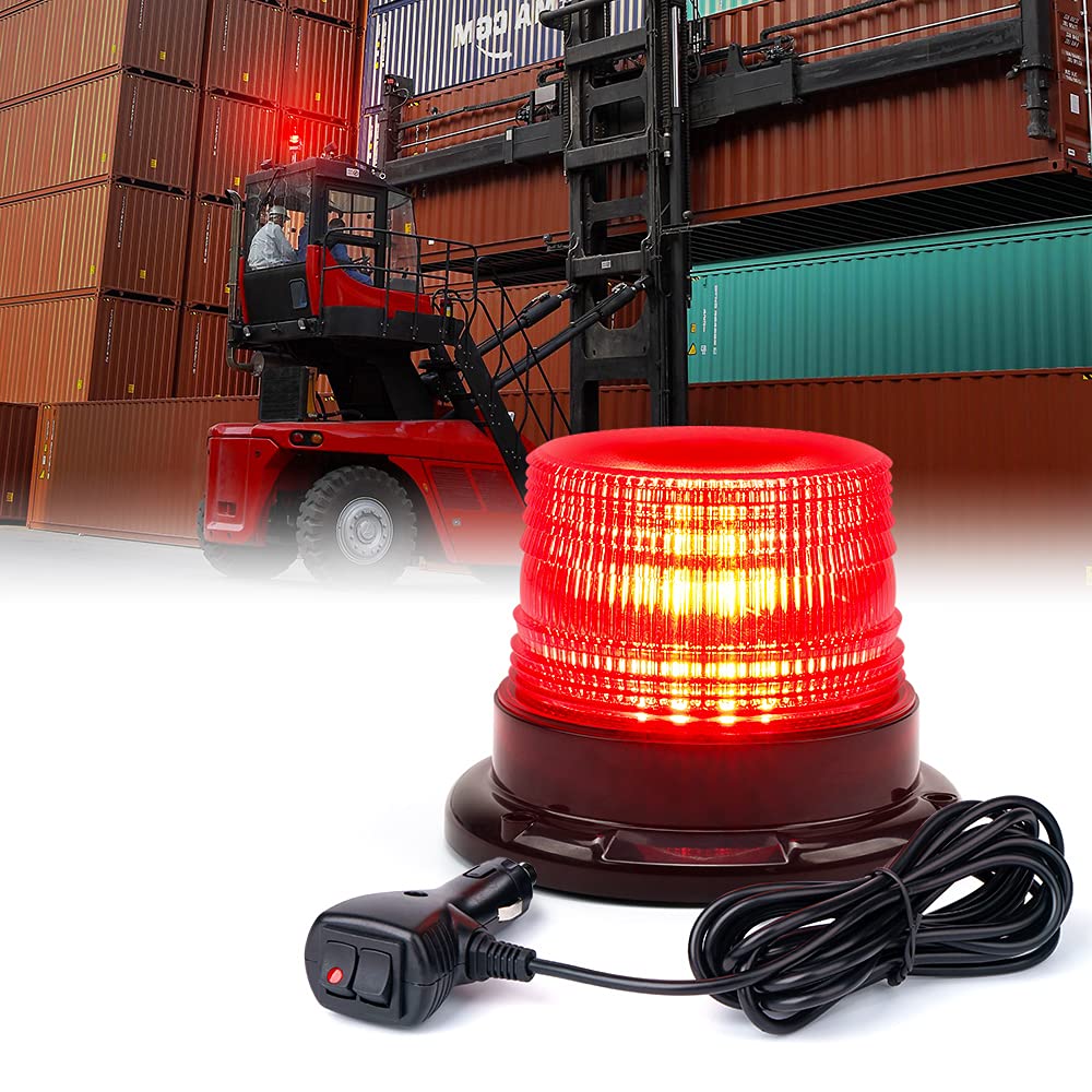 Xprite Led Beacon Light, Forklift Strobe Lights W/Magnetic Base For Construction Vehicles, Towtrucks, Security Patrol, Postal, G