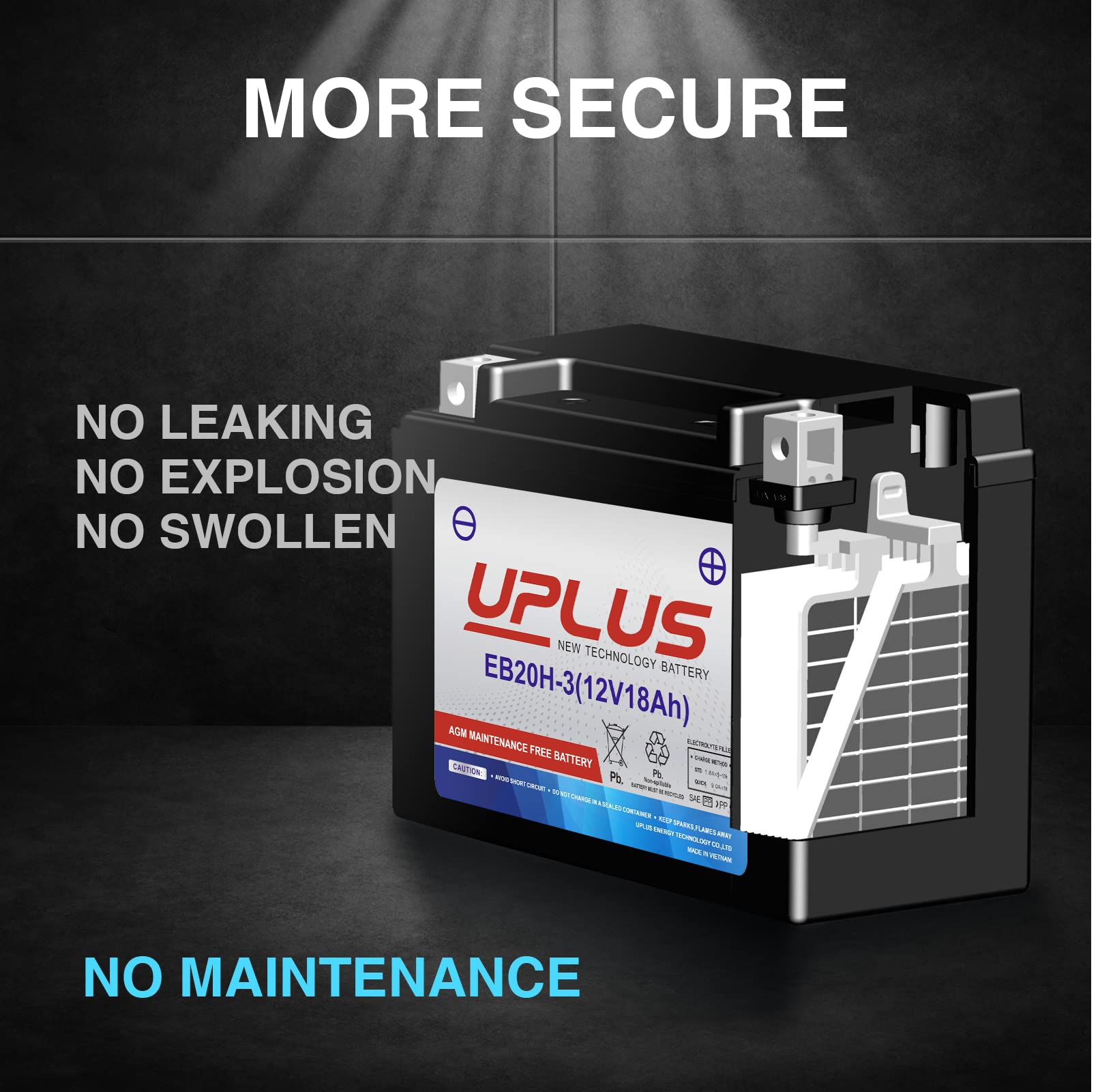 Motorcycle Battery Ytx20Hl-Bs, Uplus Eb20H-3 Snowmobile Utv Atv Ytx20L-Bs Yuam320Bs Maintenance Free Sealed Agm Powersports Comp