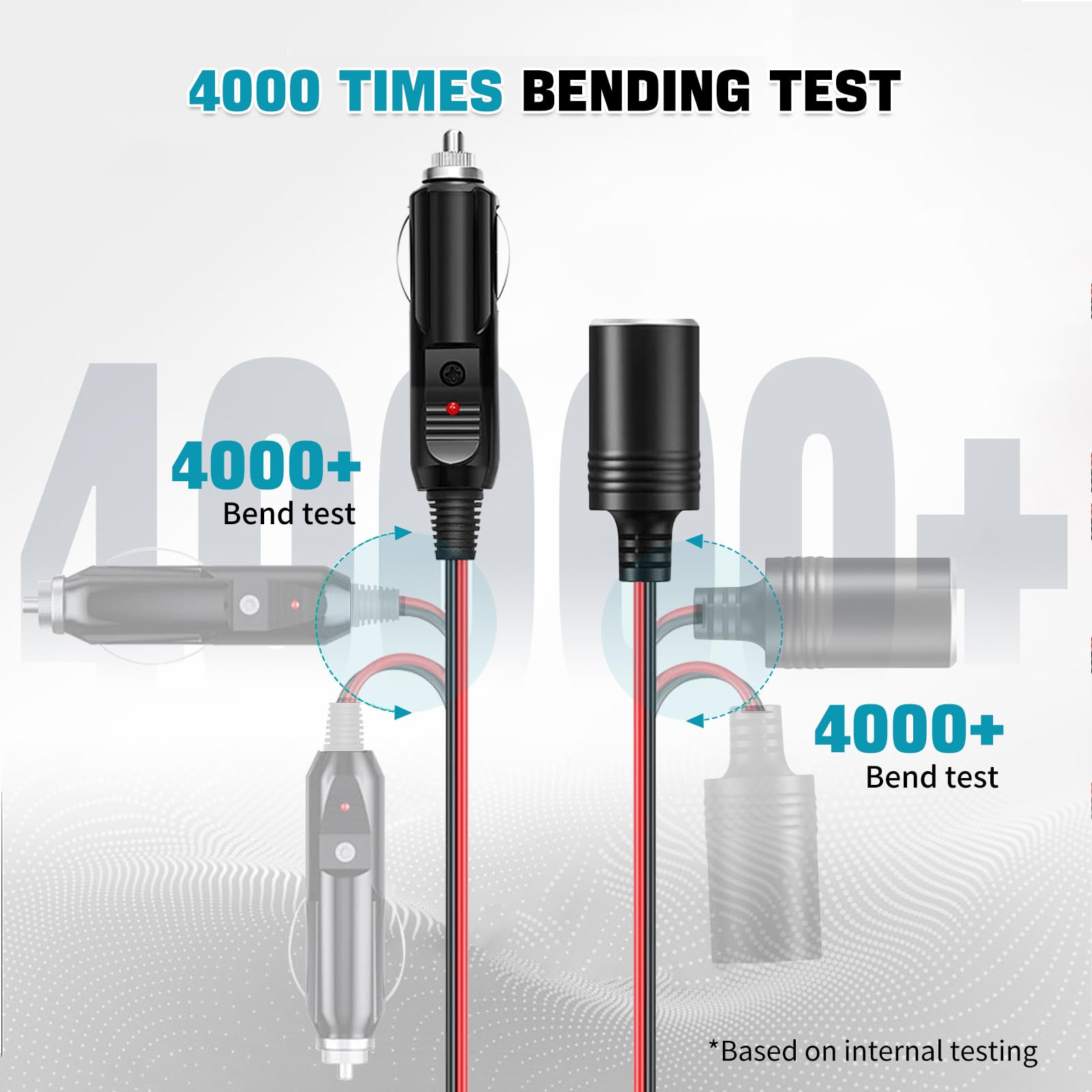 Car Cigarette Lighter Splitter, Ro  Ko1 To 3 Dc 12V 24V Plug Adapter, 3 Socket With Indicator Light, 15.7 Inches Cigarette Light