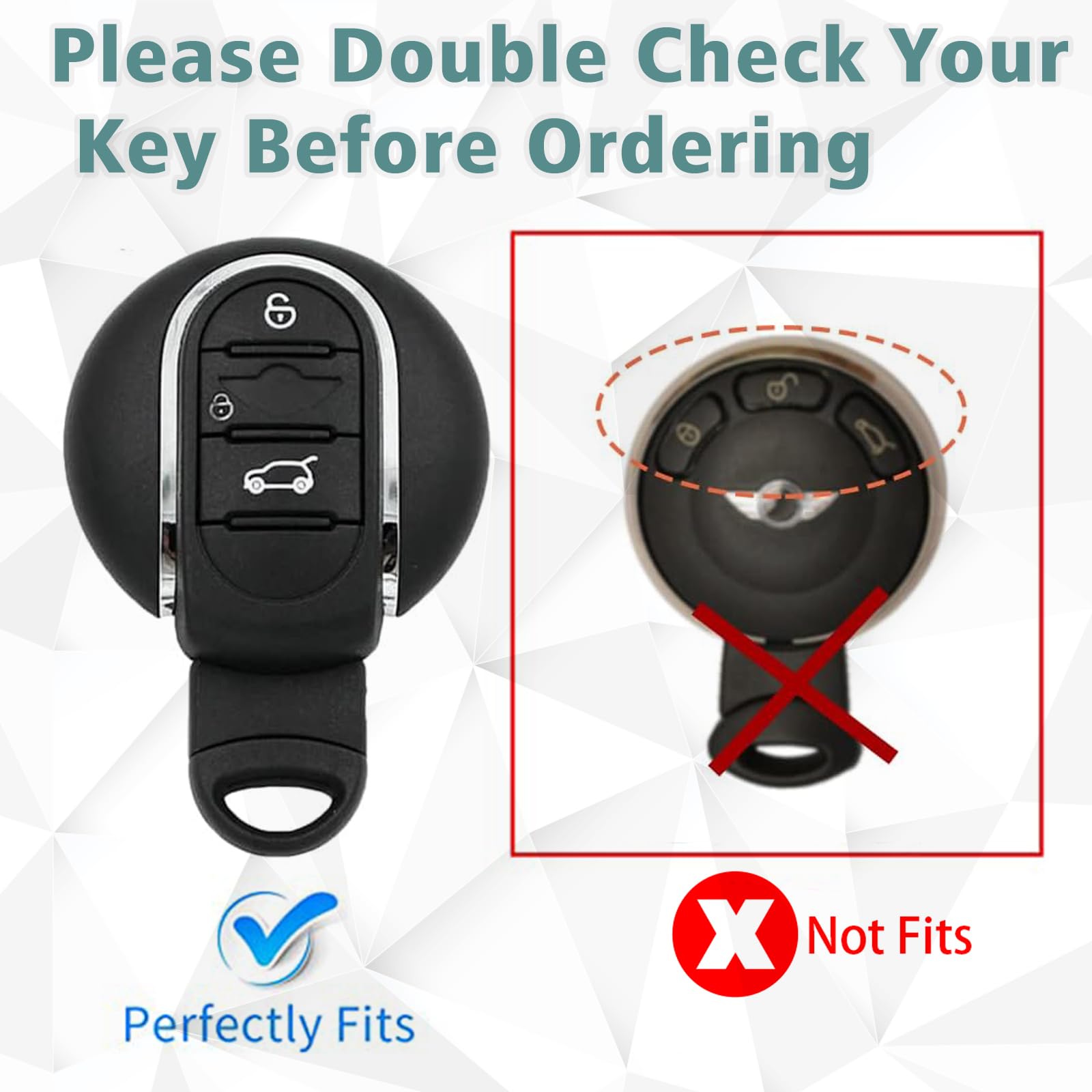 keycov Key fob Cover for Mini Cooper Accessories Keychain keyshell Ring case Compatible with Clubman Countryman F54 F55 F56 F57