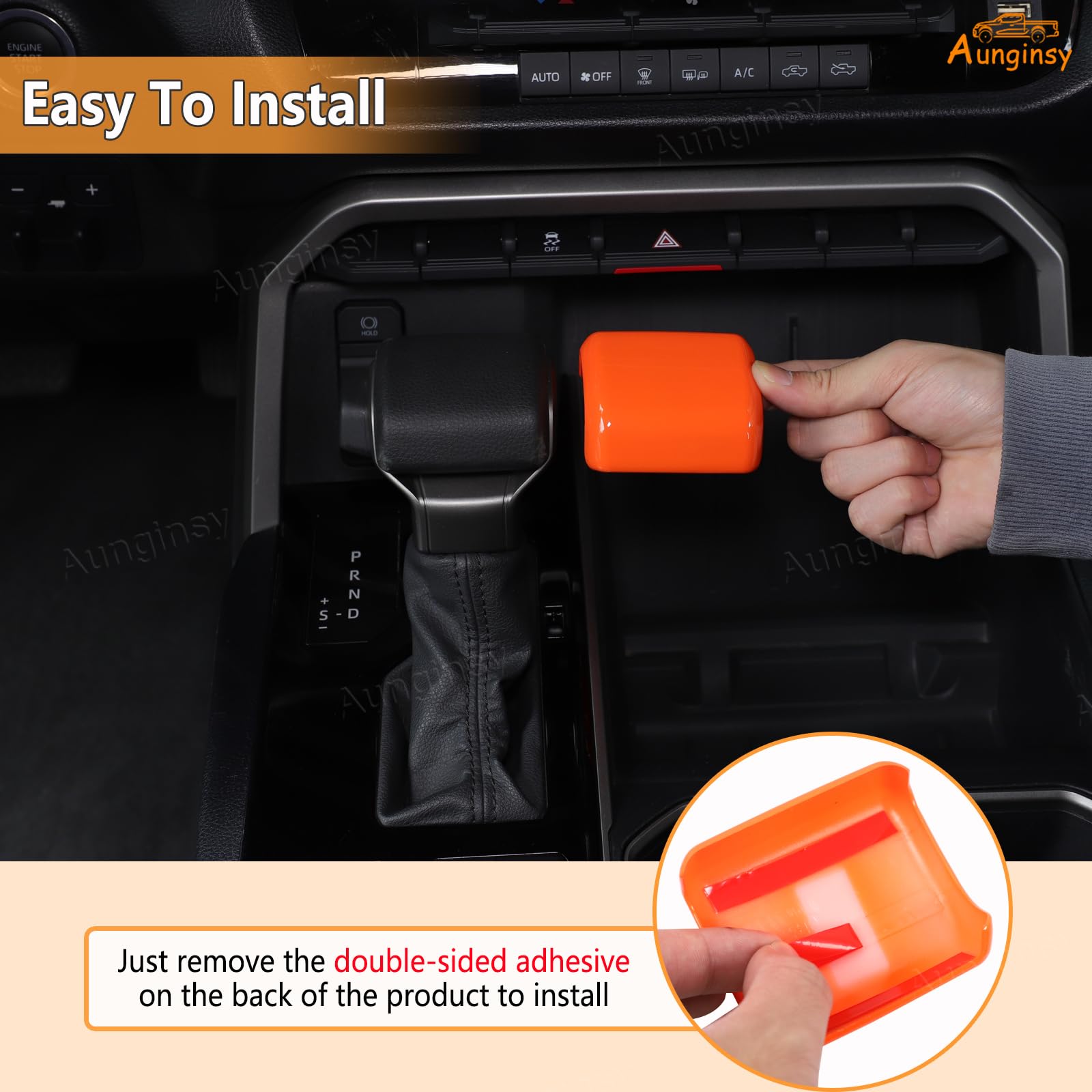 Aunginsy Shifter Gear Hand Brake Trim Cover Compatible With Toyota Tundra/Sequoia 2022-2025 Tacoma 2024 2025 Center Console Gear