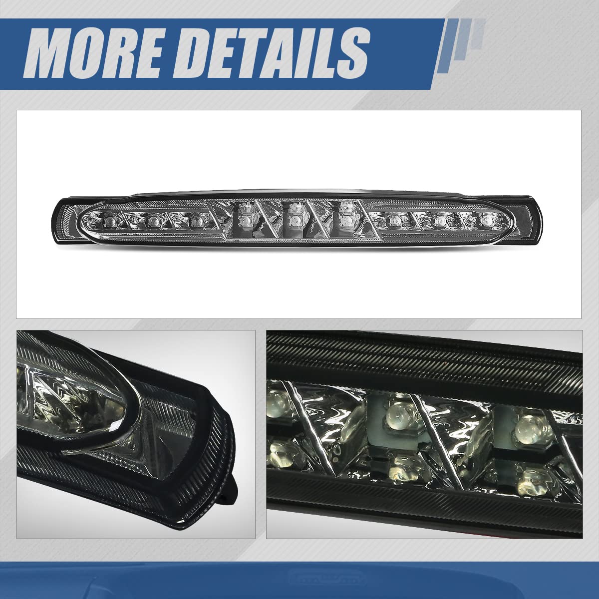 Auto Dynasty Rear Centre High Mount Smoked Housing Led 3Rd Tail Brake Light Compatible With Chevy Corvette C5 97-04