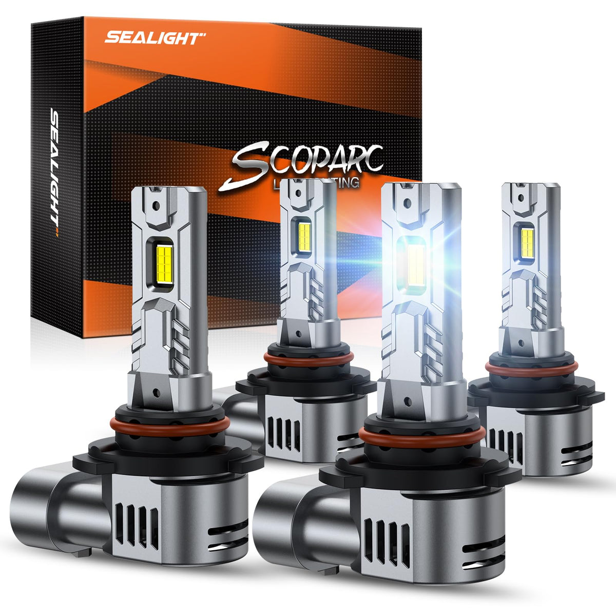 Sealight 9005/Hb3 9006/Hb4 Light Bulbs Combo, 50000Lm 1:1 Design 9005 9006 Fog Bulbs, Plug-N-Play, Pack Of 4