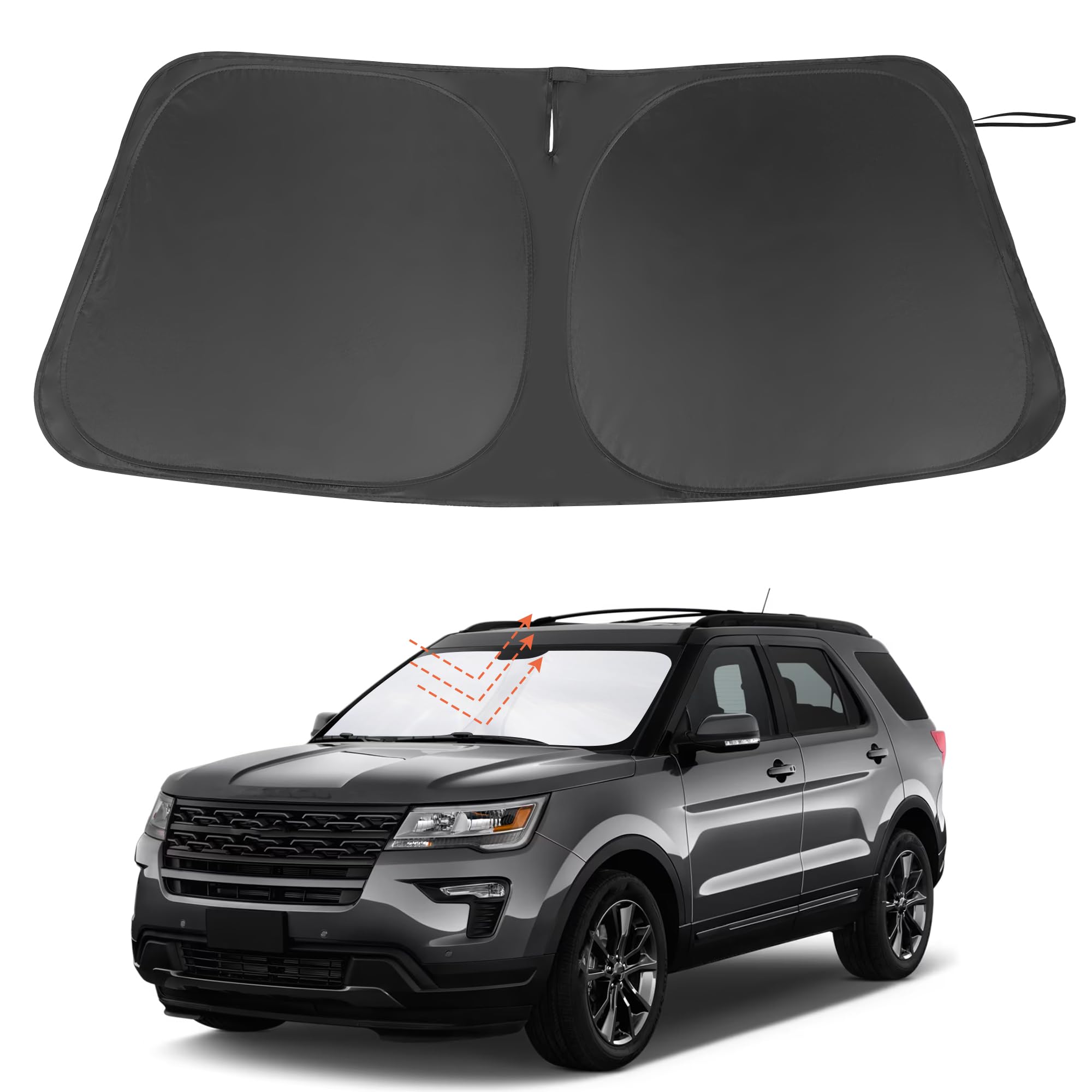 Windshield Sun Shade Custom Fit For 2011-2019 Ford Explorer Suv Accessories Foldable Sunshade Sun Blocker Protect Car From Sun R