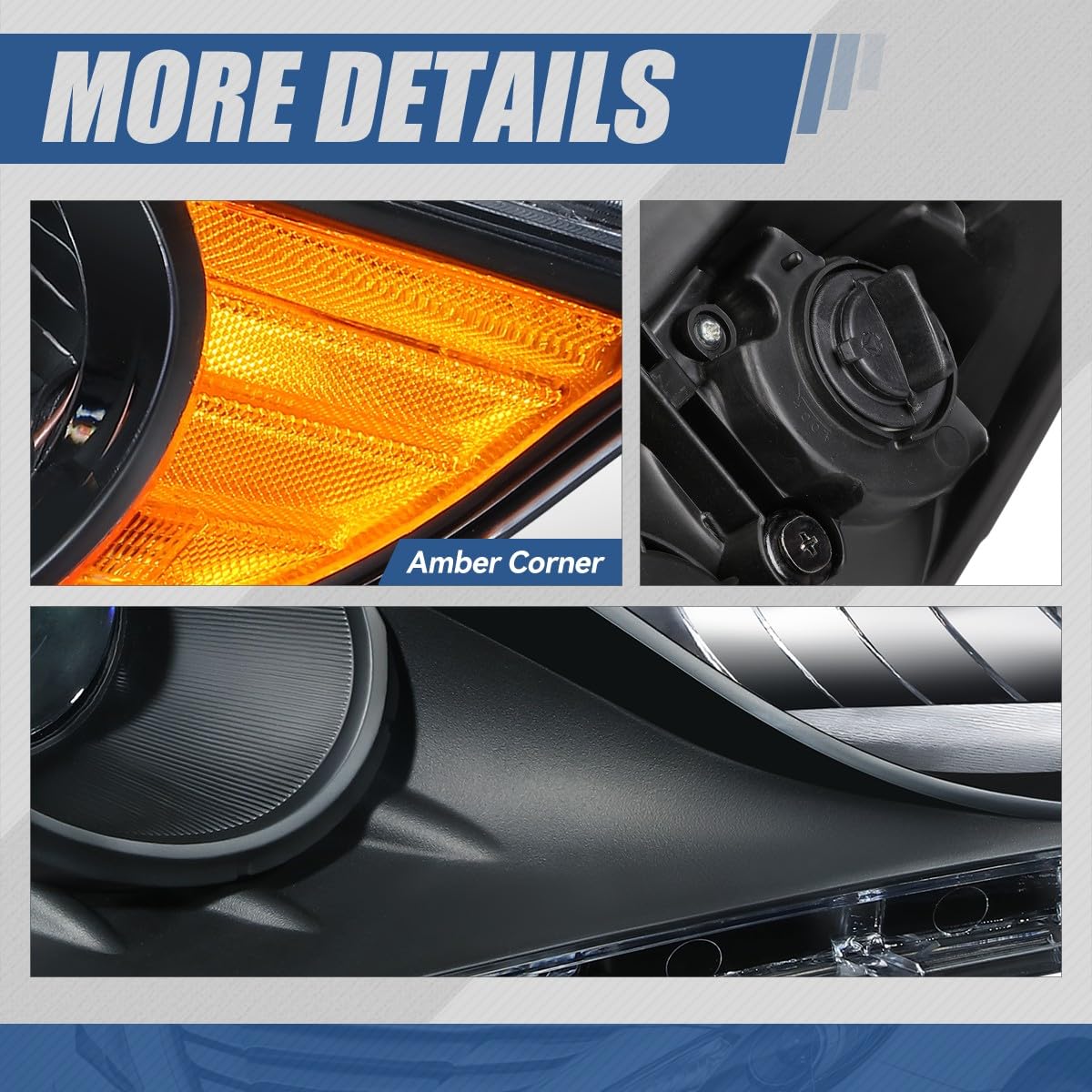 Auto Dynasty Factory Style Projector Headlight Lamps Compatible With Sonata (Excludes Hybrid) 2011-2014, Driver And Passenger Si