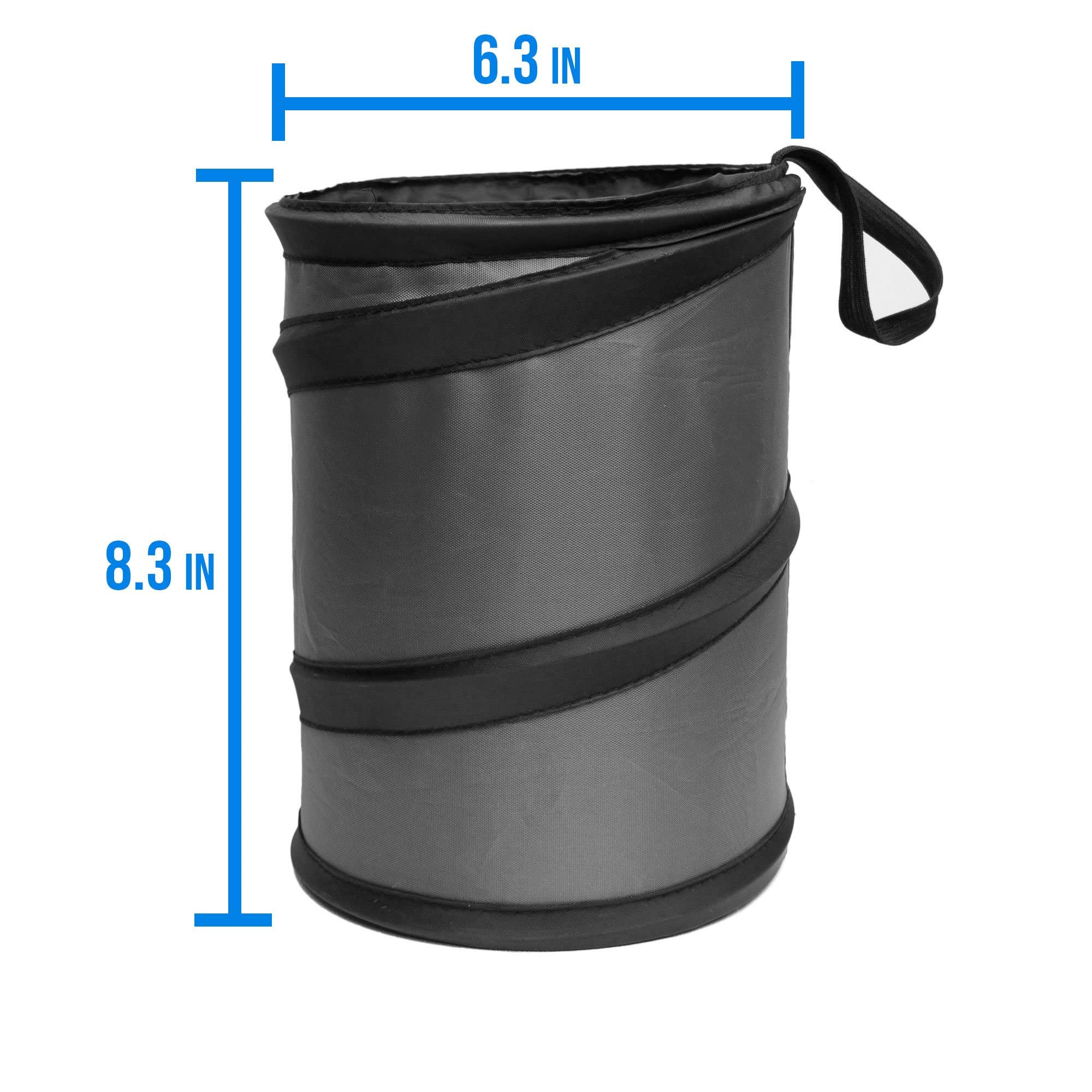 Fh Group Automotive Waterproof Portable Collapsible Small Trash Can Garbage Container Fits Most Cars, Suvs, And Trucks Gray