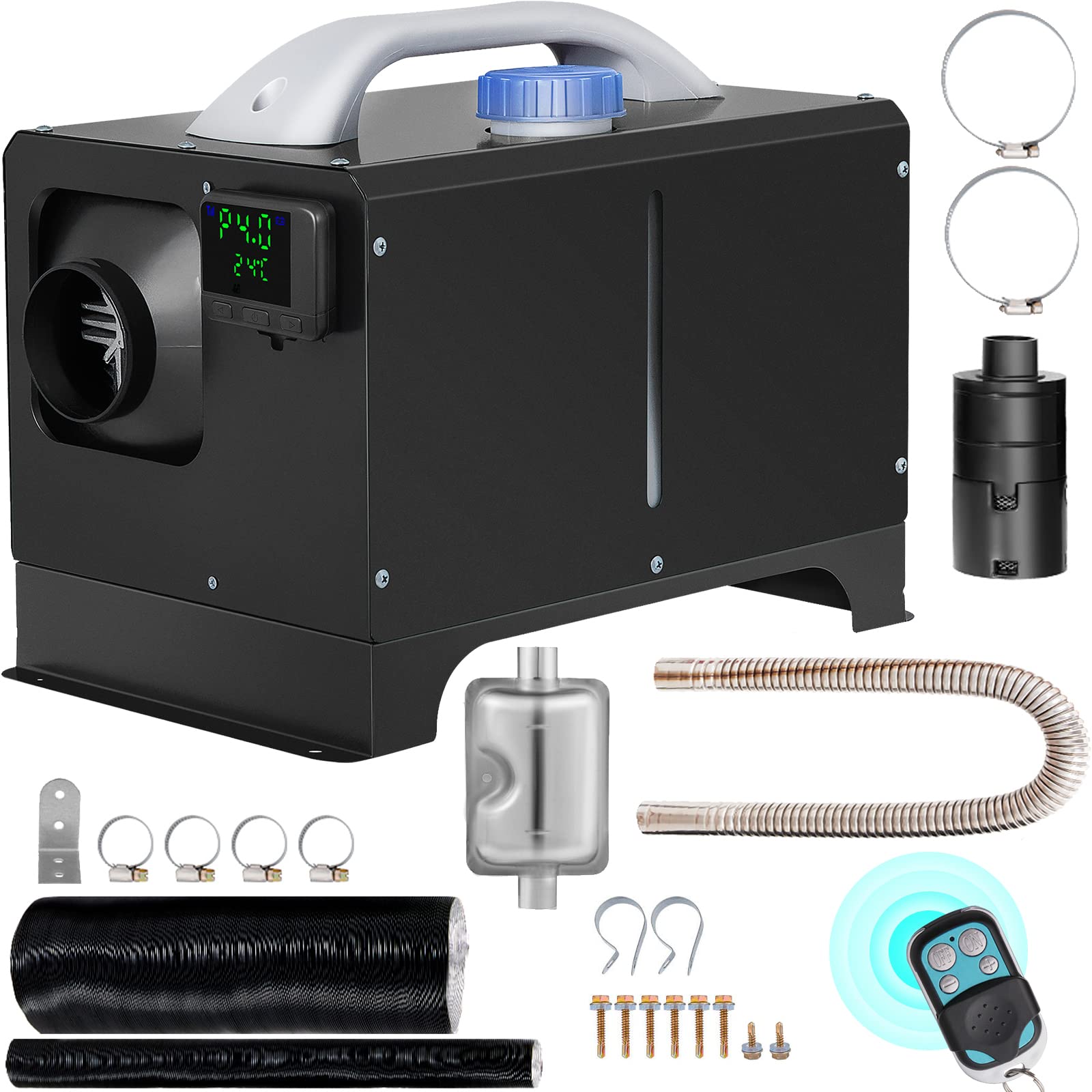 VEVOR Diesel Air Heater 8KW, All in One 12V Truck Heater, Parking Heater with Black LCD, Remote Control, Fast Heating Diesel Hea