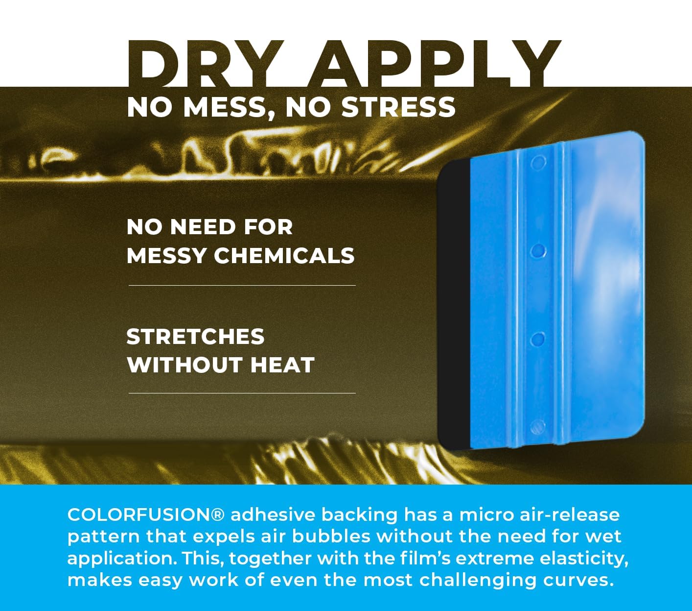 Colorfusion Ppf By Vvivid, Gloss Midnight Sun Dry Apply Ppf Vinyl Car Wrap Roll 1Ft X 5Ft