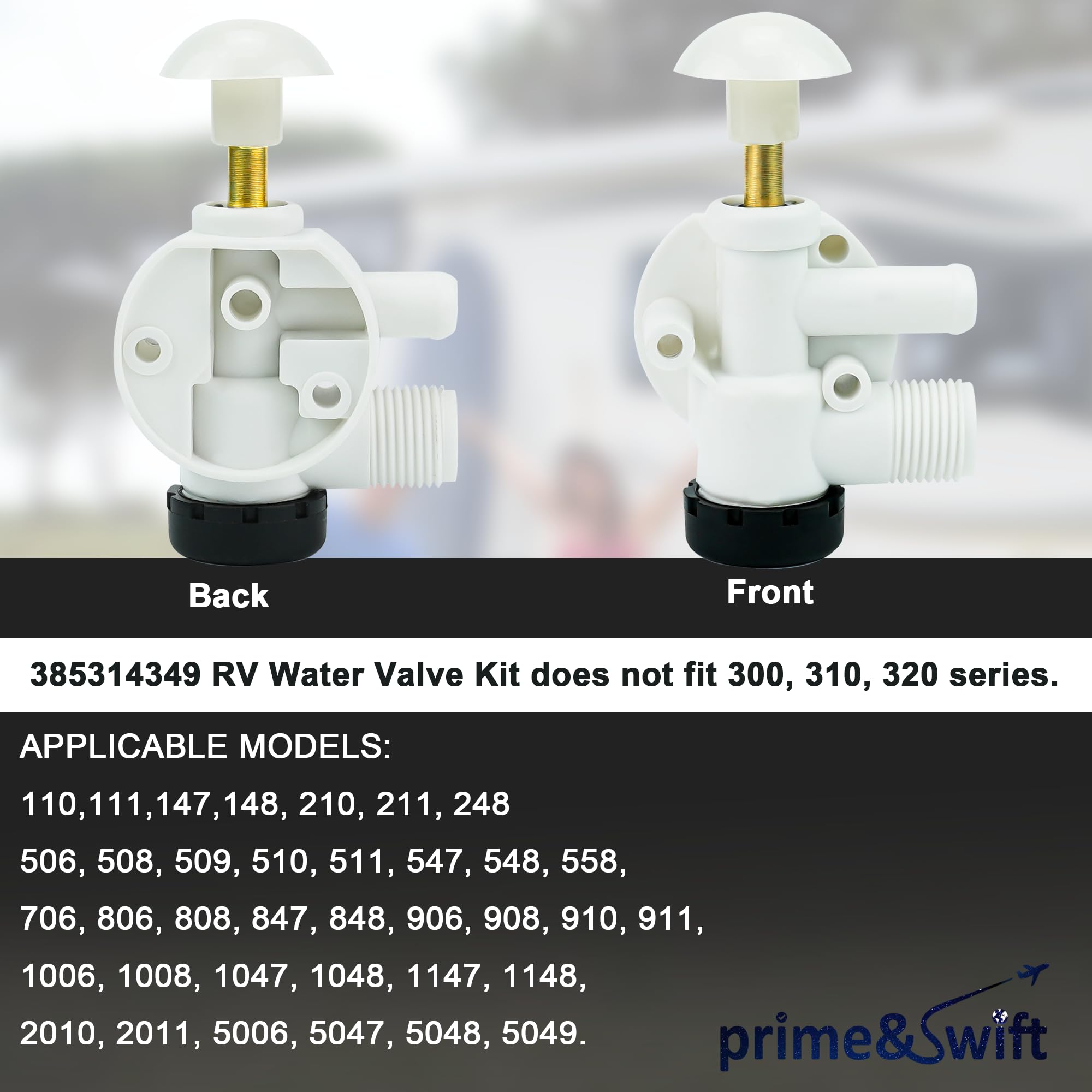 Prime&Swift 385314349 Water Valve Kit Fit For Sea-Land Rv Toilet Parts,Work Well In Cold Conditions,Easy To Install-1 Year Warra