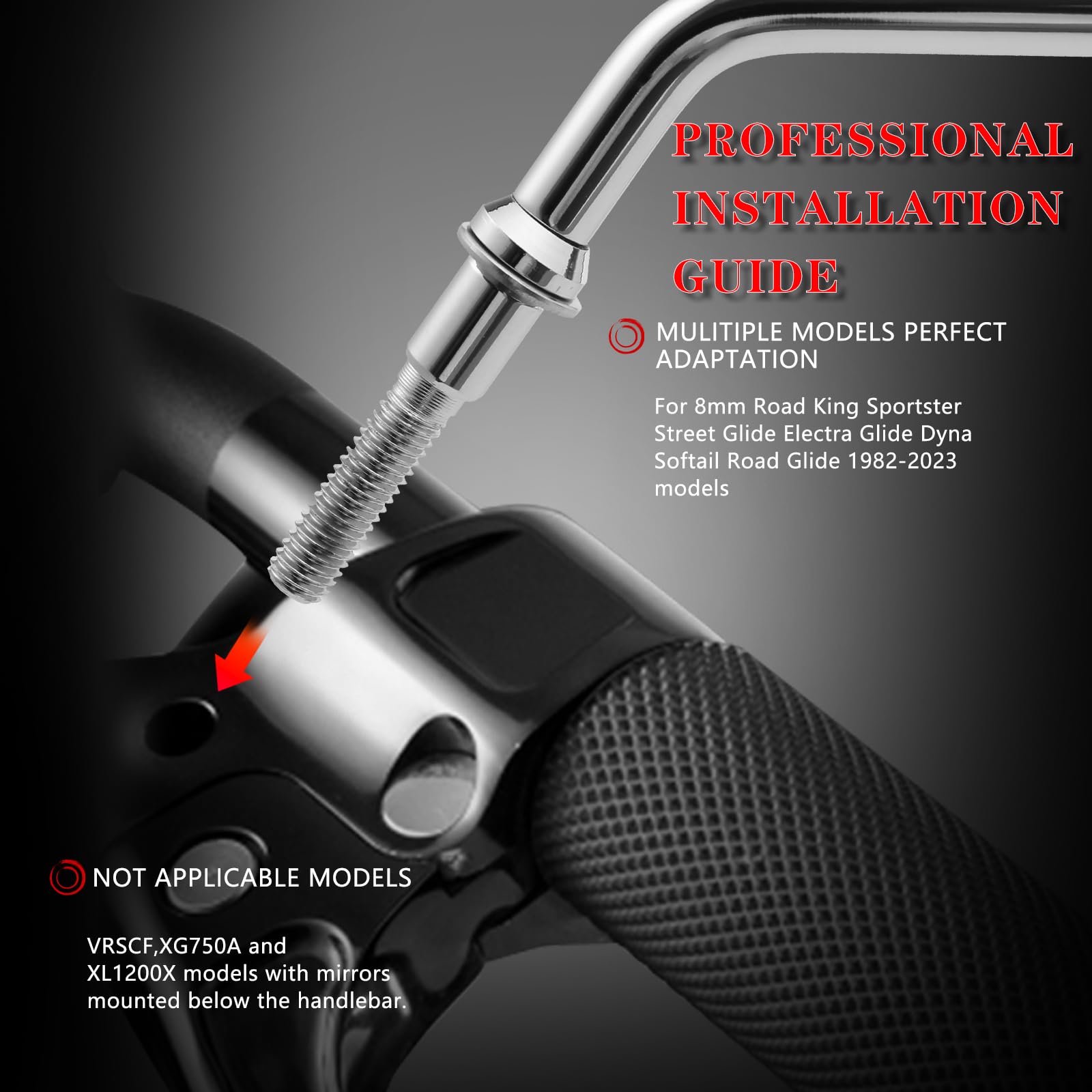 Ldjxdadi Chrome Sportster Mirrors For Road King Street Electra Glide Dyna Softail Road Glide Motorcycle Rearview 1982-2023