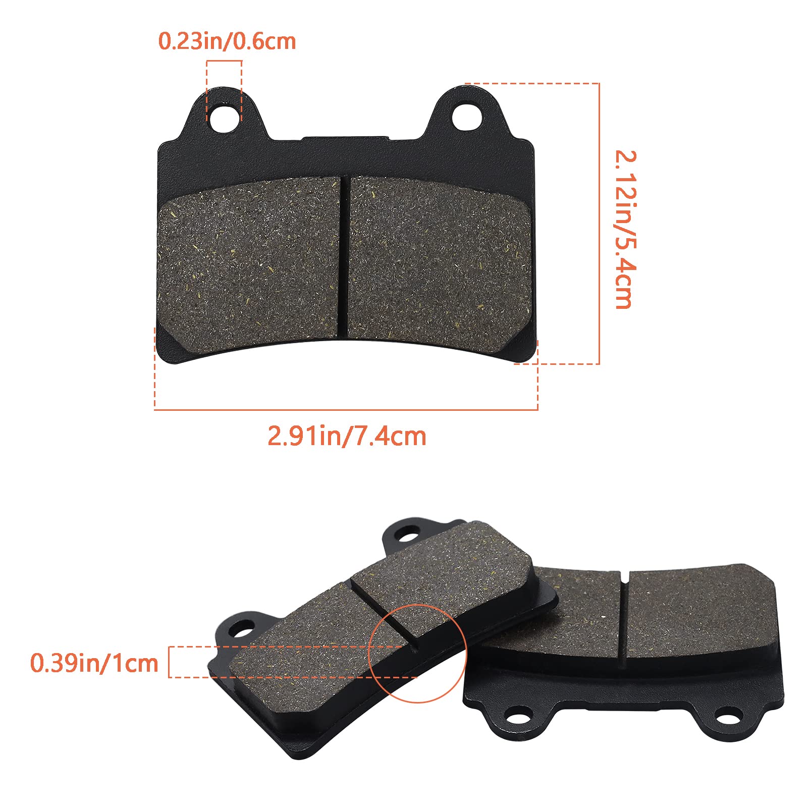 Cyleto Front And Rear Brake Pads For Yamaha Roadstar 1700 Xv1700 2004-2009 Xv 1700 Road Star Midnight Silverado 2004 2005 2006 2007