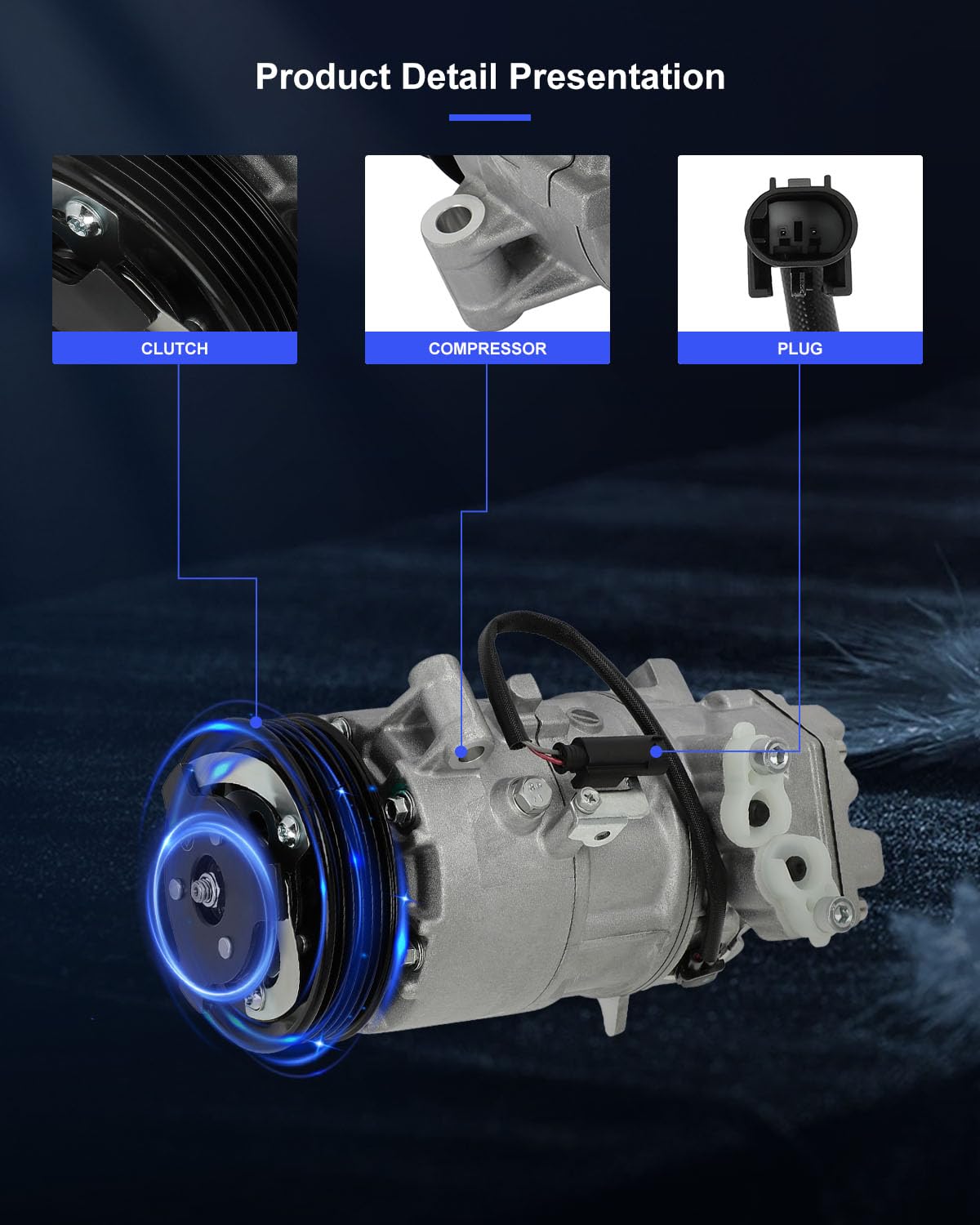 ECCPP A/C Compressor with Clutch 2004-2012 Fit for BMW 116I 1.6L 2010-2020 Fit for BMW 318i Coupe 2L for BMW Series AC Compresso