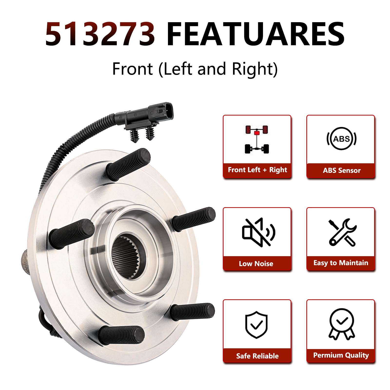 JLEO Wheel Bearing and Hub Assembly fit for 2008-2020 Dodge Grand Caravan,for 2008-2016 Chrysler Town & Country,for 2012-2015 Ra