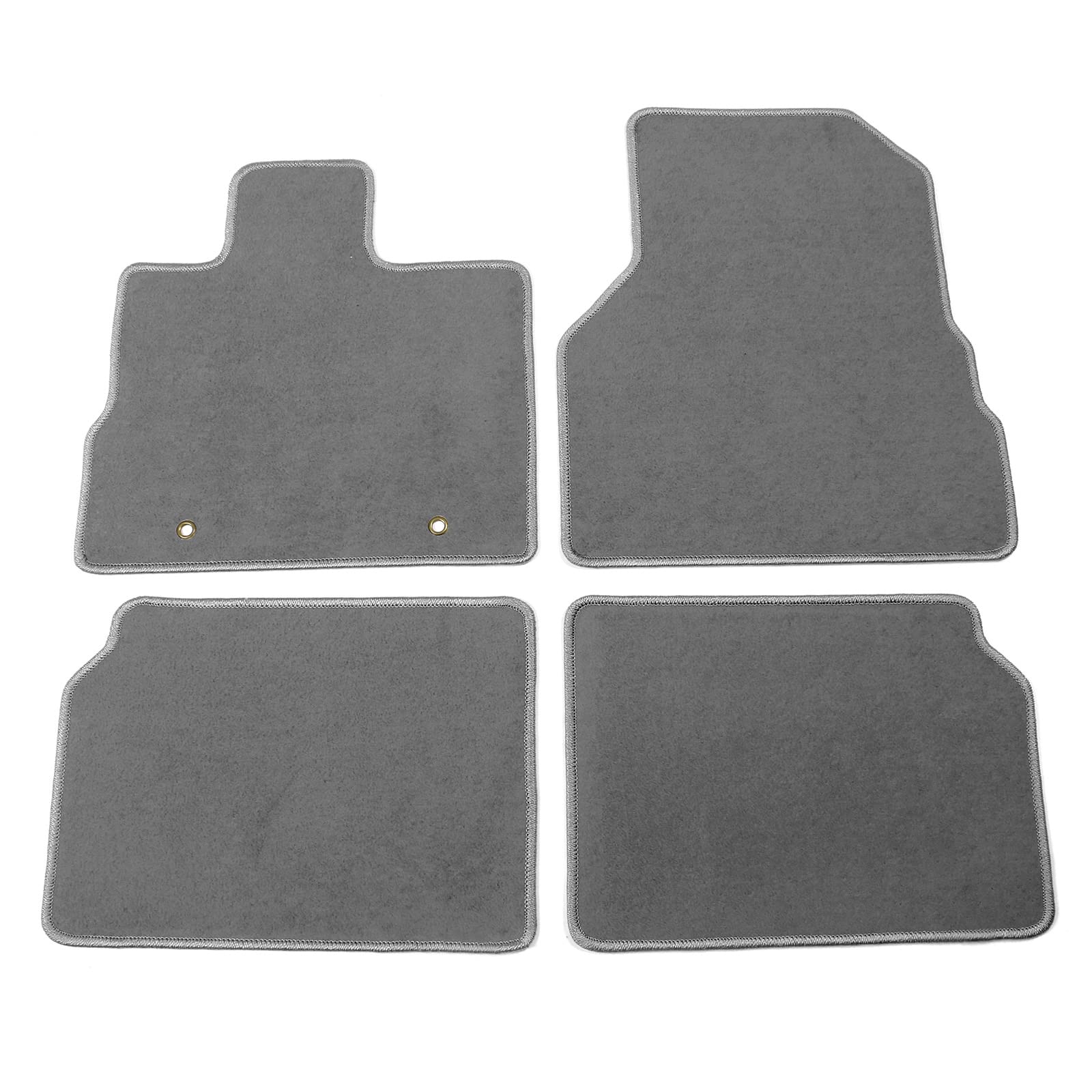 IKON MOTORSPORTS, Floor Mats Compatible with 2010-2017 Chevrolet Equinox, Factory Fitment Gray/Grey Nylon Front & Rear Car Floor