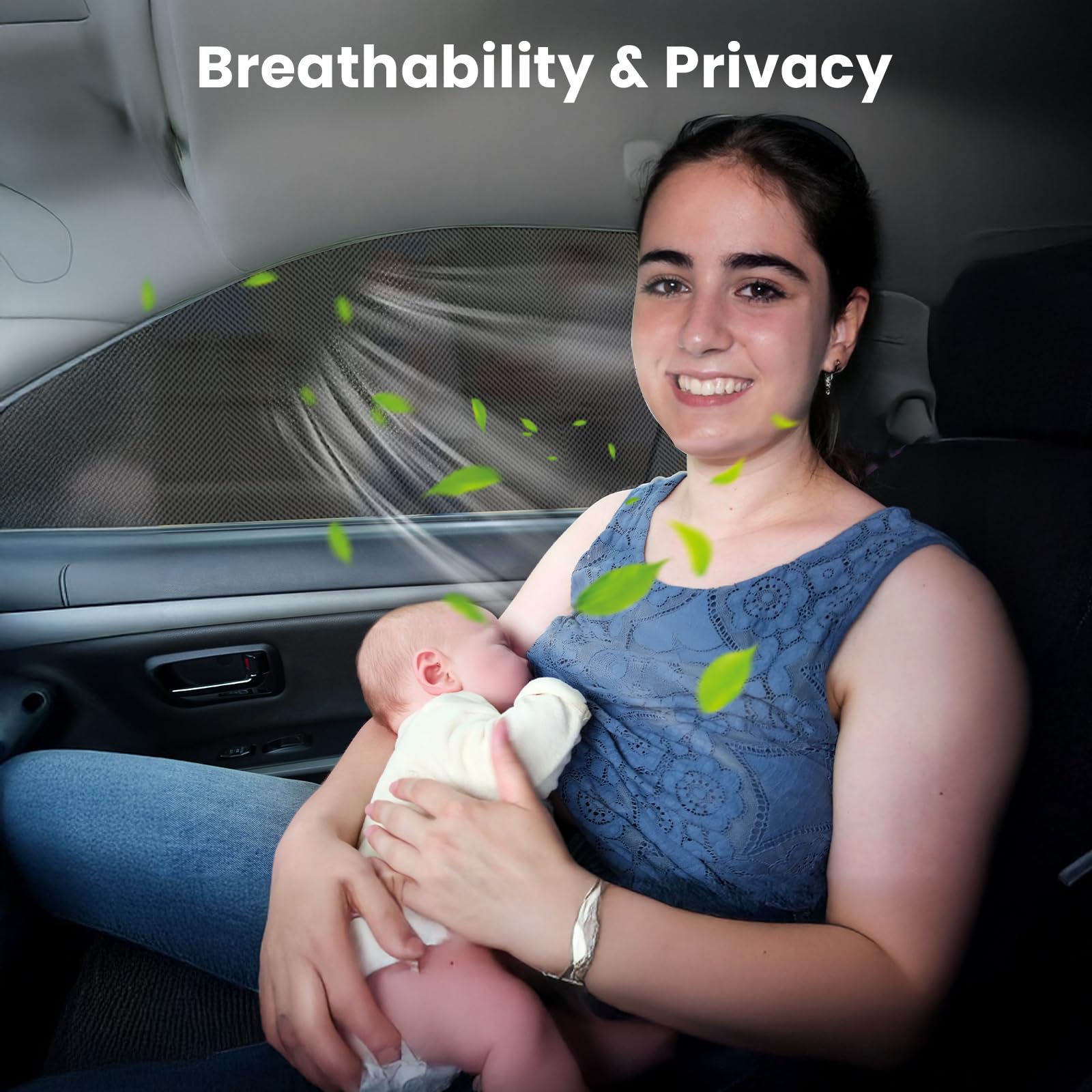 Car Window Shade, Peyou 2 Pack Car Window Sun Shades Uv Protection For Camping, Breathable Mesh Baby Car Window Covers, Universal Fit Most (99%) Of Cars, Privacy Protect Tints For Kids, Family, Pets