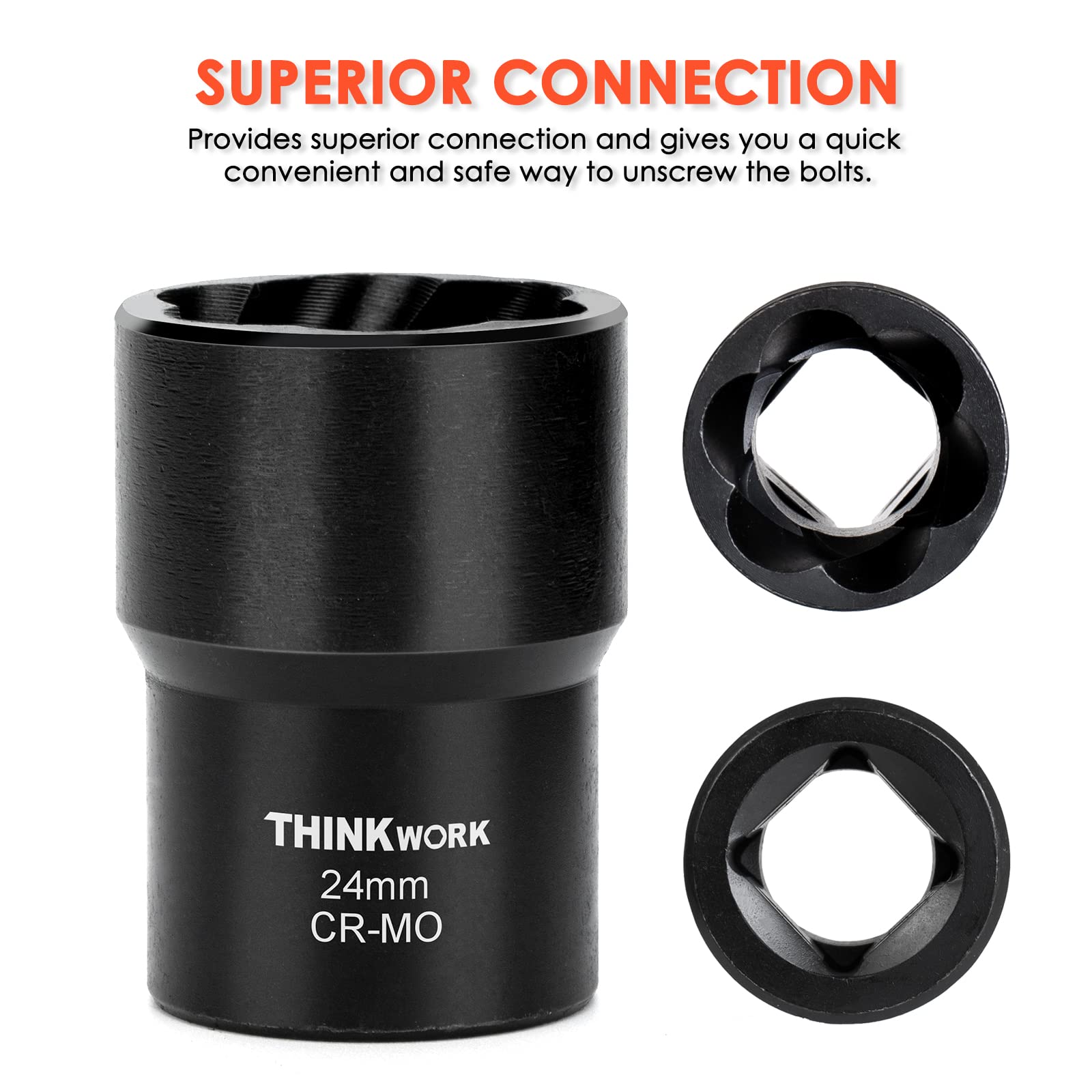 Thinkwork 1/2 Inch Drive Lug Nut Removal Tool, 13 Pieces Wheel Lock Removal Kit, Lug Nut Remover For Stripped, Rounded, Damaged,