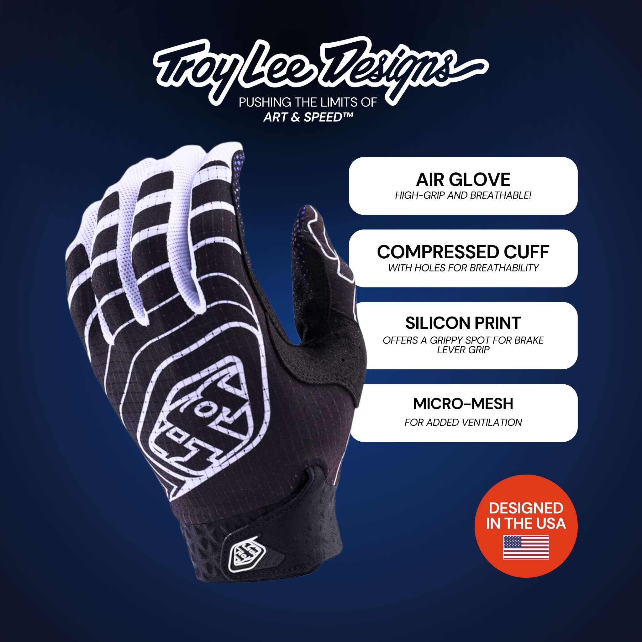 Troy Lee Designs X Oakley Vision Air Glove For Mountain Bike/Bmx/Motorcycle/Dirtbike, Breathable, Silicon Grips Air Glove; Red S