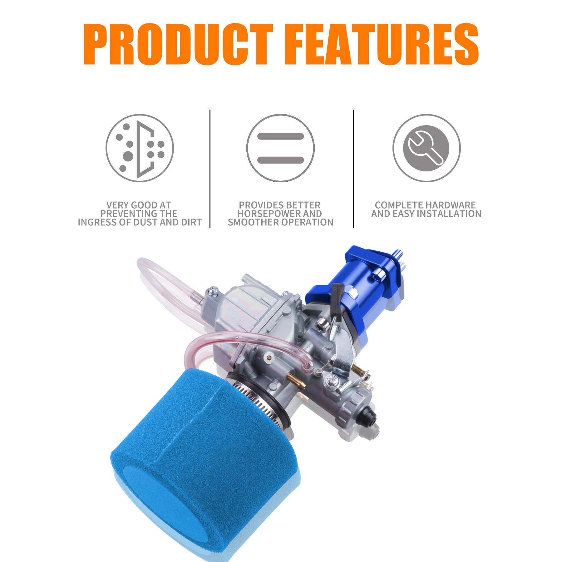 Oraevy Vm22 Racing Performance Mikuni Carburetor Carb Mainfold Intake Pipe Air Filter Fit For Predator 212Cc Gx160 Honda Gx200 C